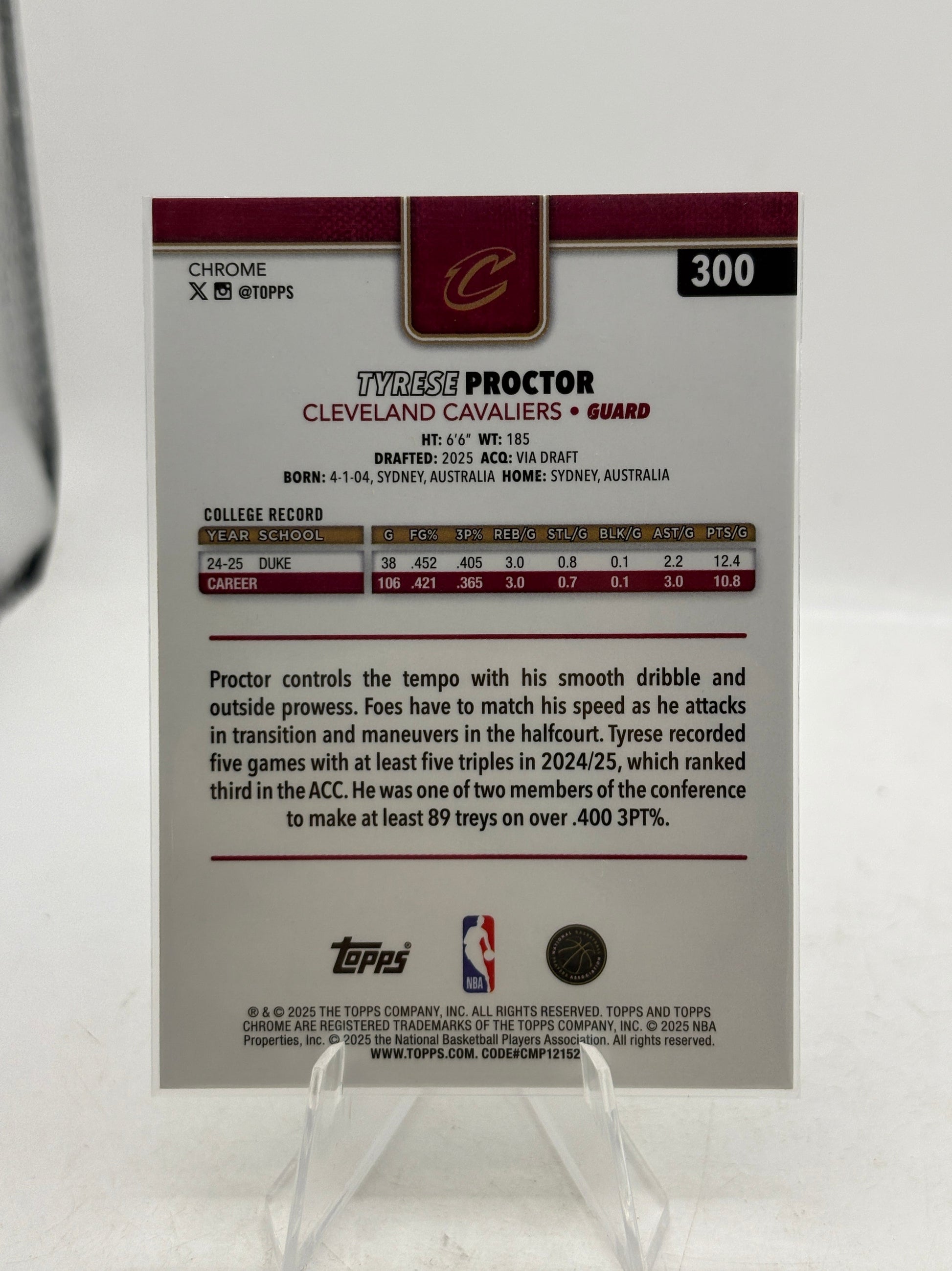 Topps Chrome 25-26 - Tyrese Proctor /199 Teal Wave Rookie Card FRENLY BRICKS - Open 7 Days