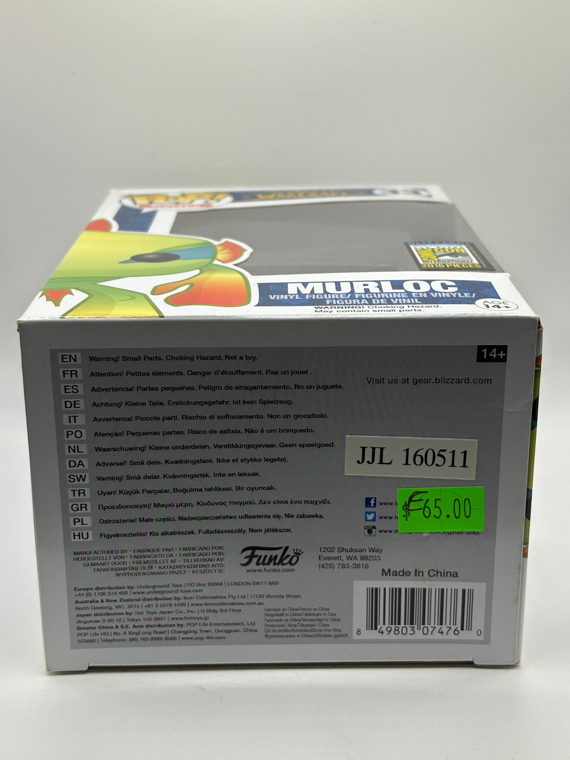 Funko POP! Games World of Warcraft #33 Murloc Translucent SDCC 2016 Limited FRENLY BRICKS - Open 7 Days