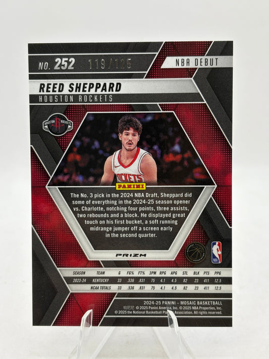 2024-25 Panini Mosaic Basketball - #252 Reed Sheppard /125 Cracked Ice FRENLY BRICKS - Open 7 Days