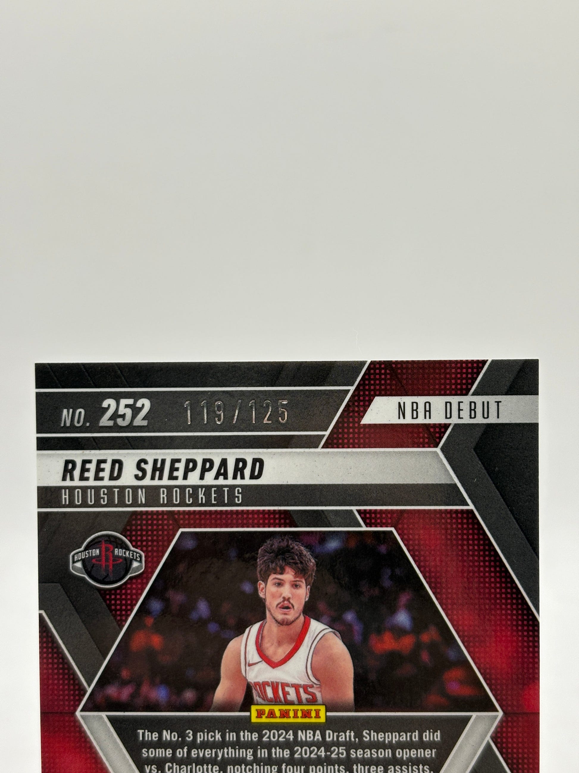 2024-25 Panini Mosaic Basketball - #252 Reed Sheppard /125 Cracked Ice FRENLY BRICKS - Open 7 Days image 3