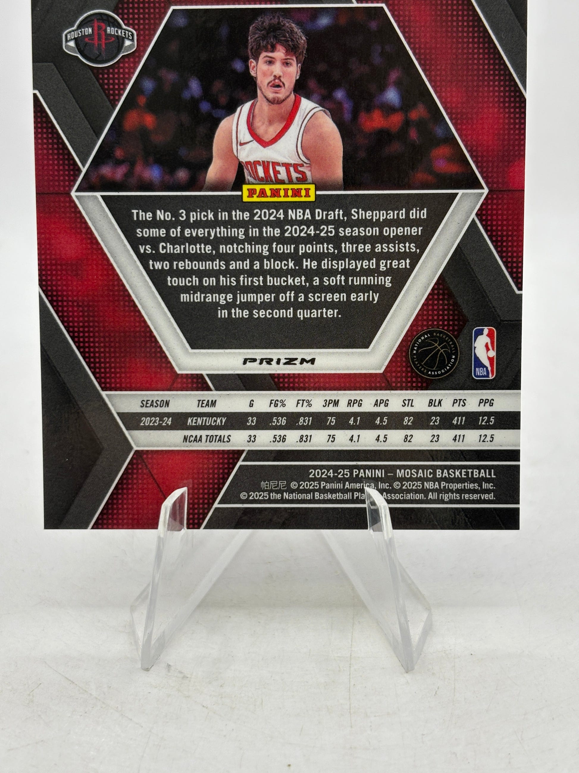 2024-25 Panini Mosaic Basketball - #252 Reed Sheppard /125 Cracked Ice FRENLY BRICKS - Open 7 Days image 4