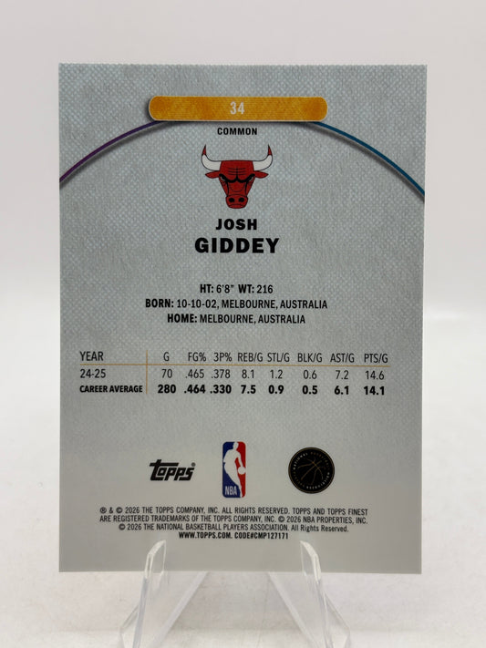 2025-26 Topps Finest - #34 Josh Giddey 144/250 FRENLY BRICKS - Open 7 Days