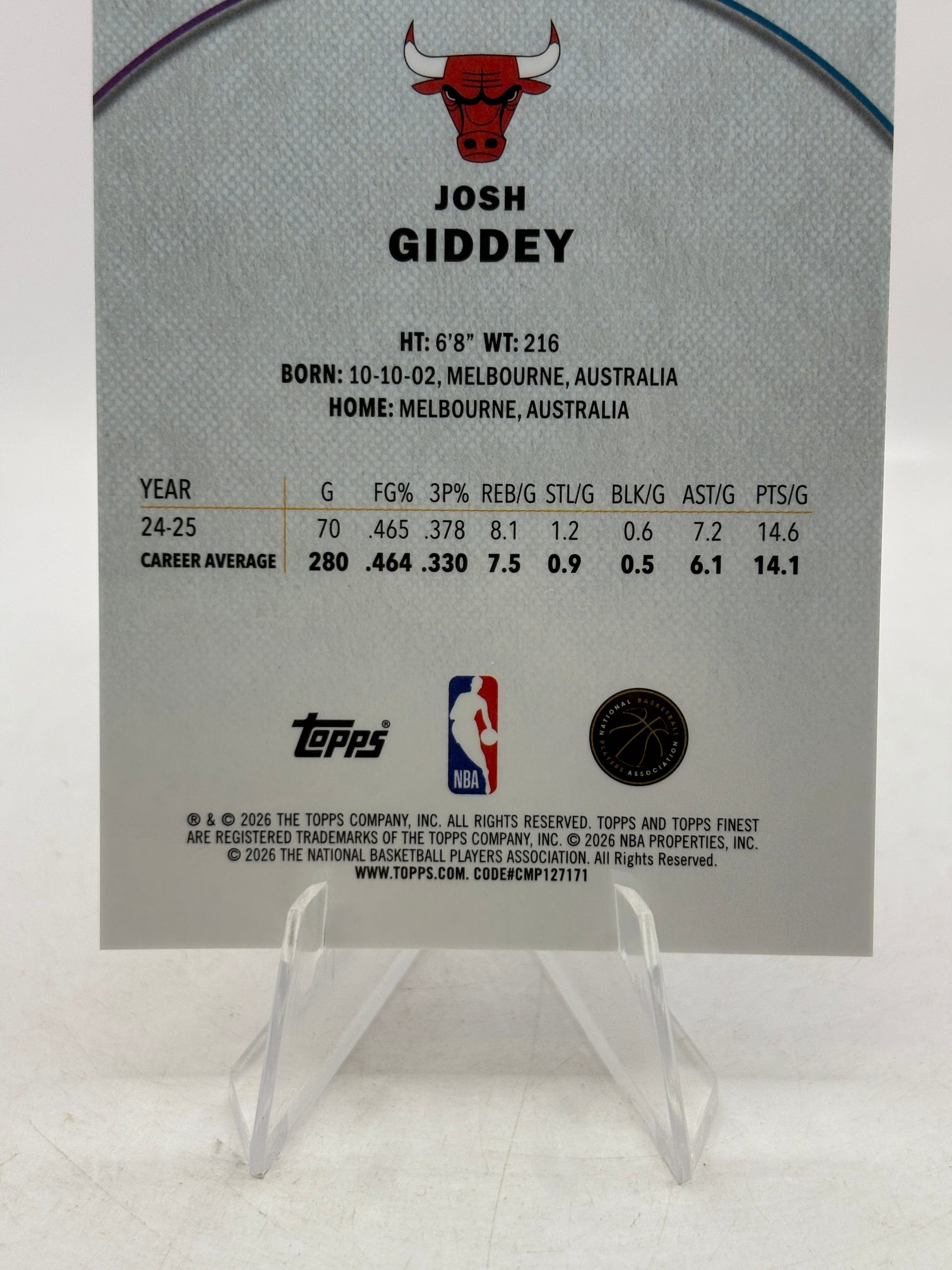 2025-26 Topps Finest - #34 Josh Giddey 144/250 FRENLY BRICKS - Open 7 Days image 4