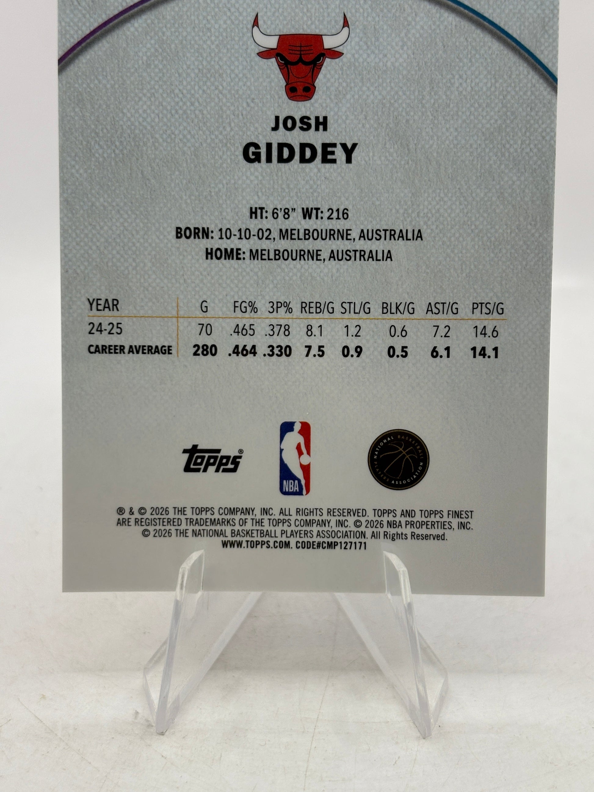 2025-26 Topps Finest - #34 Josh Giddey 144/250 FRENLY BRICKS - Open 7 Days