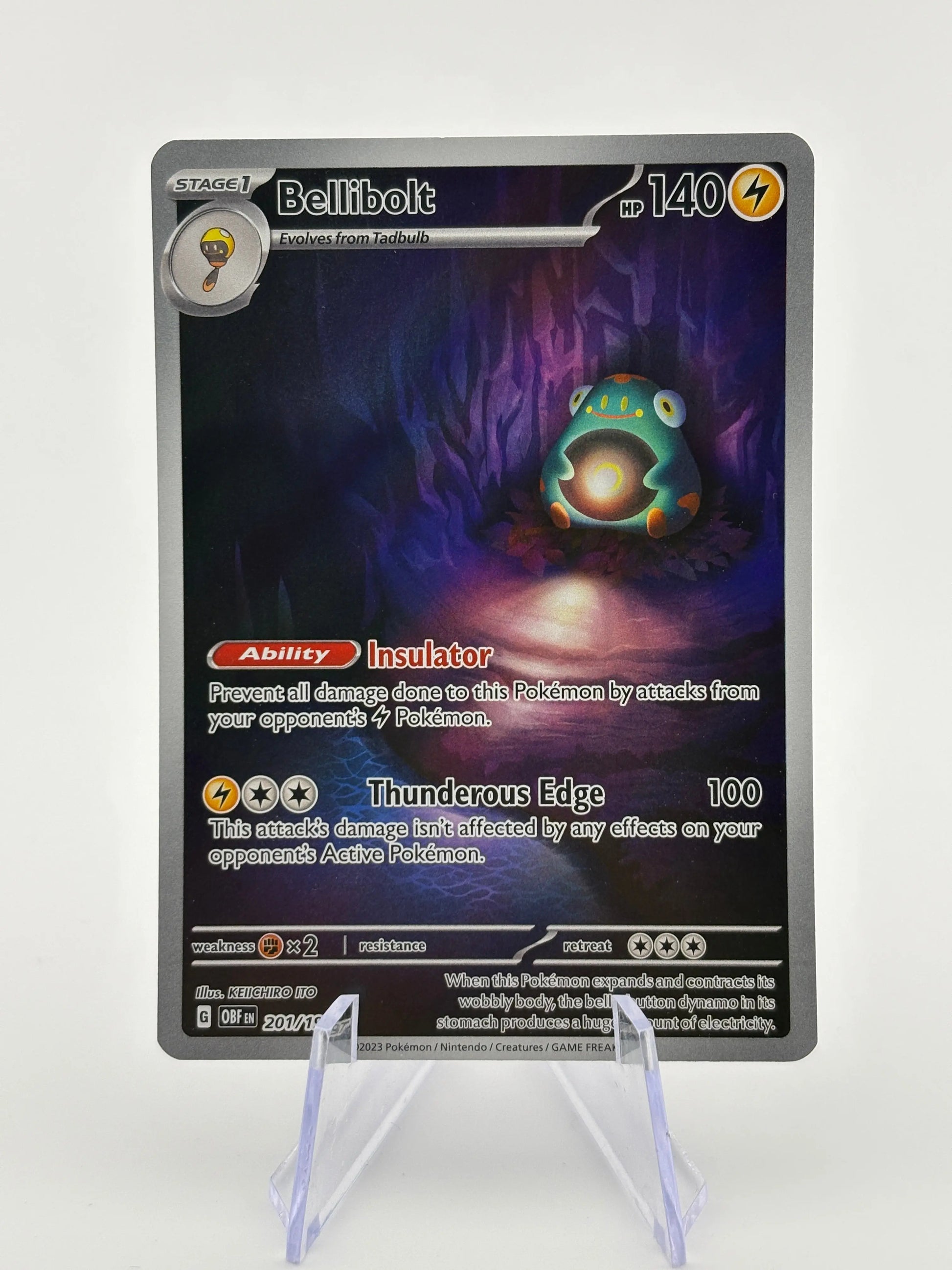 Pokémon TCG Card Bellibolt Sv03: Obsidian Flames 201/197 IR NM FRENLY BRICKS - Open 7 Days