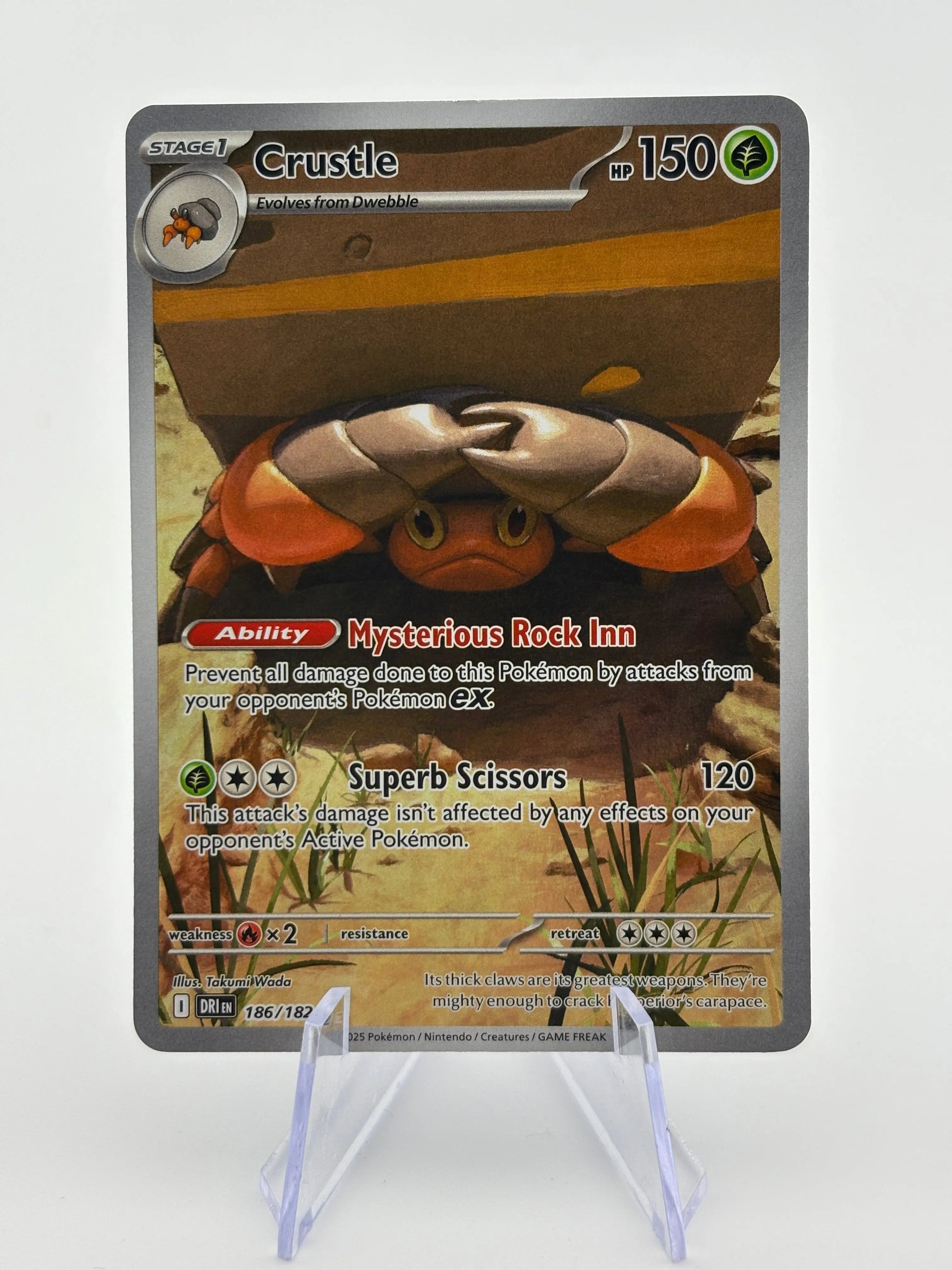Pokemon TCG Crustle 186/182 IR Destined Rivals NM FRENLY BRICKS - Open 7 Days