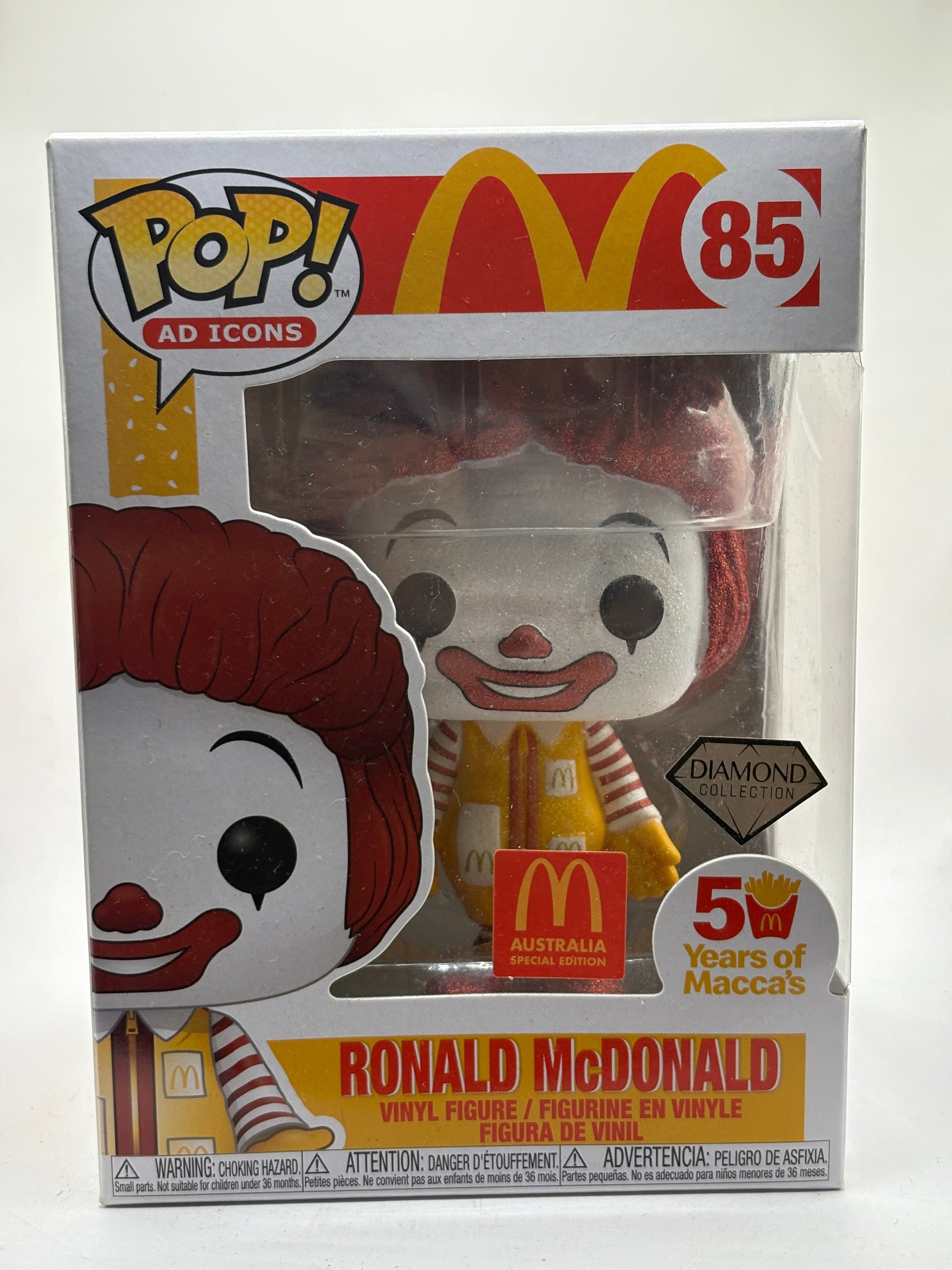 Funko POP! Ad Icons Mcdonalds #85 Ronald McDonald Diamond Australia Exclusive FRENLY BRICKS - Open 7 Days