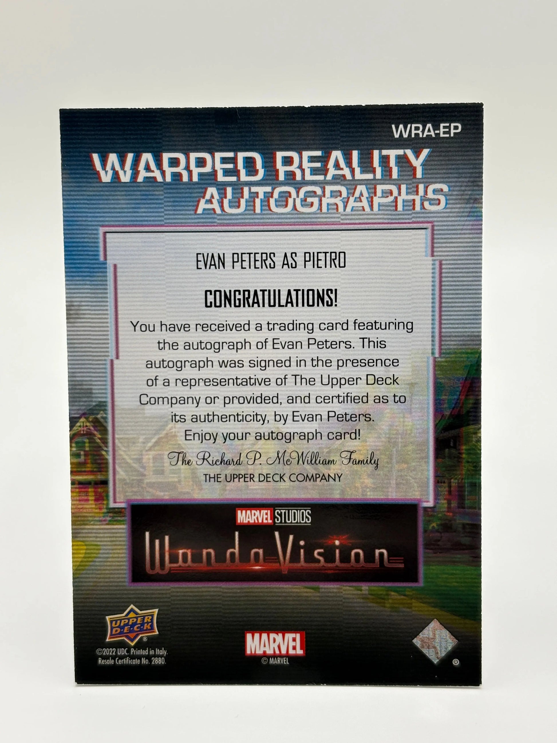 2022 Marvel WandaVision Warped Reality Evan Peters as Pietro Auto FRENLY BRICKS - Open 7 Days
