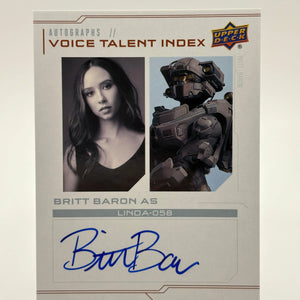 2024 UD Halo Legacy Collection Voice Talent Index Britt Baron as Linda-058 Auto FRENLY BRICKS - Open 7 Days