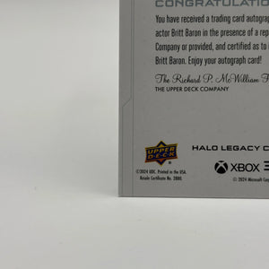 2024 UD Halo Legacy Collection Voice Talent Index Britt Baron as Linda-058 Auto FRENLY BRICKS - Open 7 Days