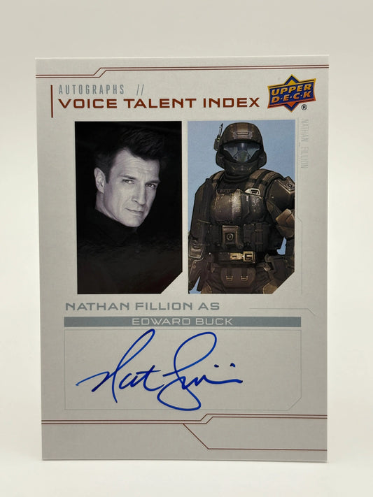 2023 Upper Deck Halo Legacy Nathan Fillion Edward Buck Voice Talent Auto VT-NF FRENLY BRICKS - Open 7 Days