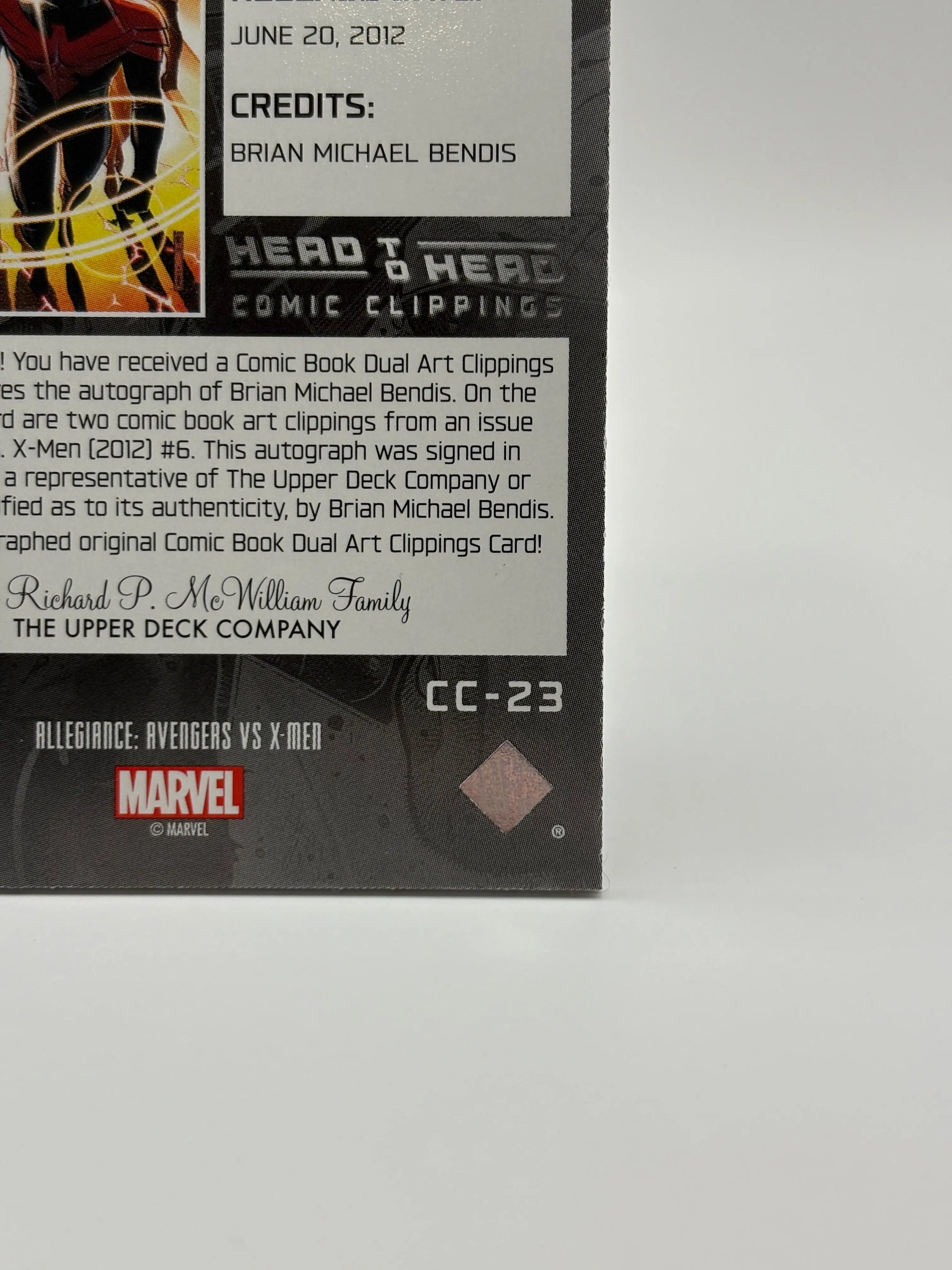 2023 Upper Deck Allegiance Avengers vs X-Men Head to Comic Clippings Auto CC-23 FRENLY BRICKS - Open 7 Days