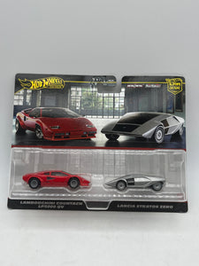 Hot Wheels Premium Car Culture 2 Pack Lamborghini Countach & Lancia Stratos Zero