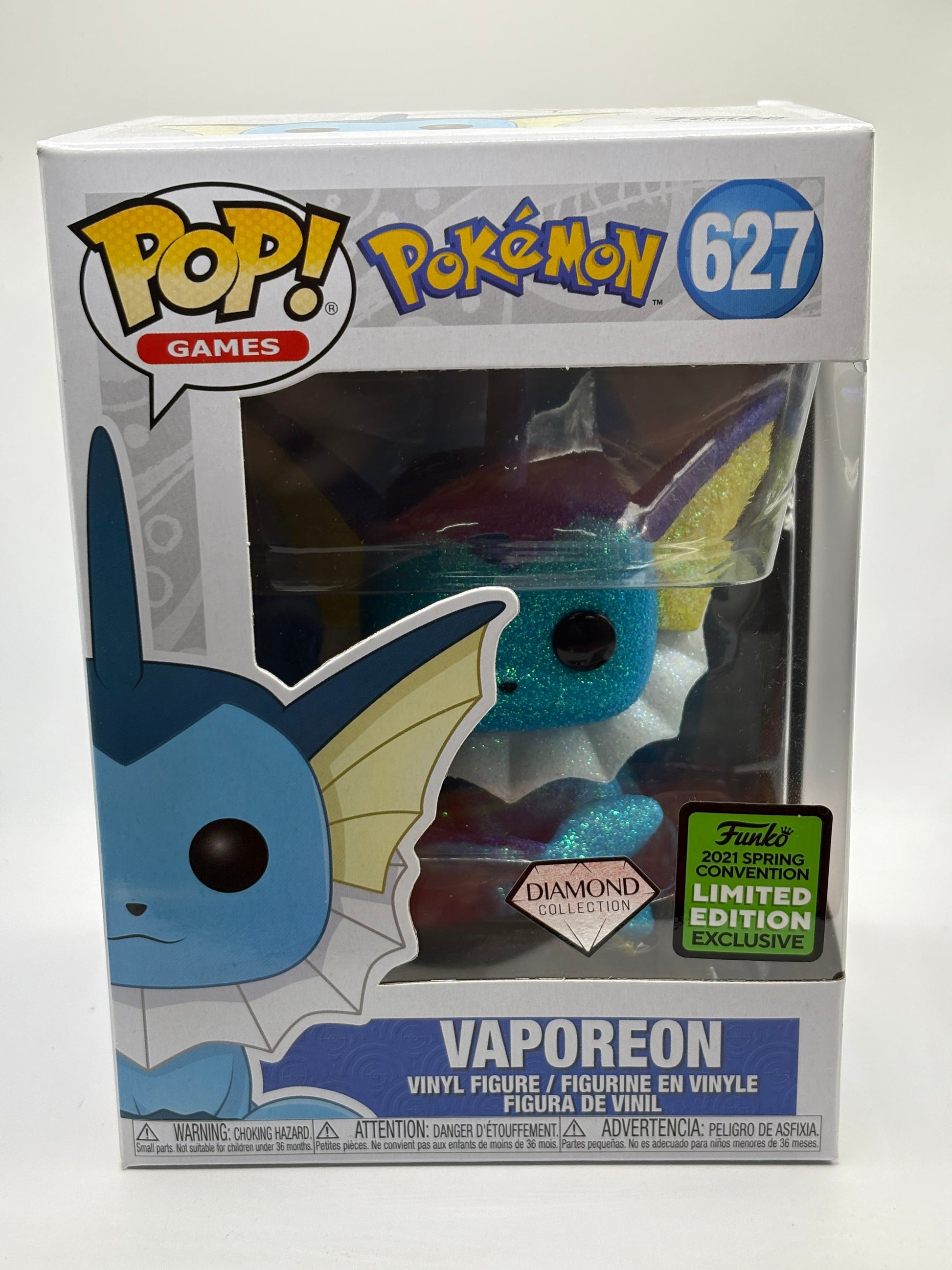 Funko POP! Games Pokemon #627  Vaporeon Diamond 2021 Spring FRENLY BRICKS - Open 7 Days