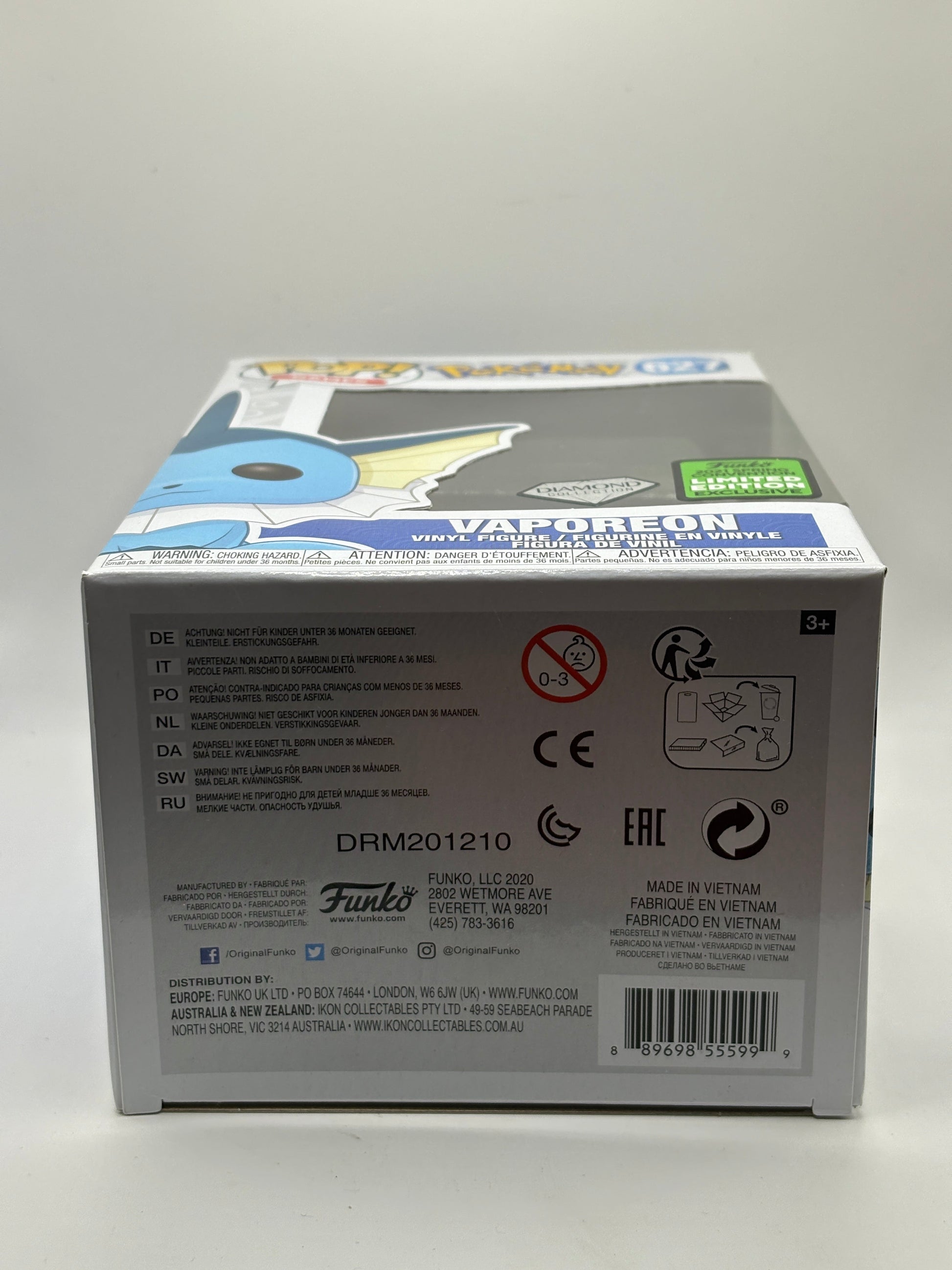 Funko POP! Games Pokemon #627  Vaporeon Diamond 2021 Spring FRENLY BRICKS - Open 7 Days