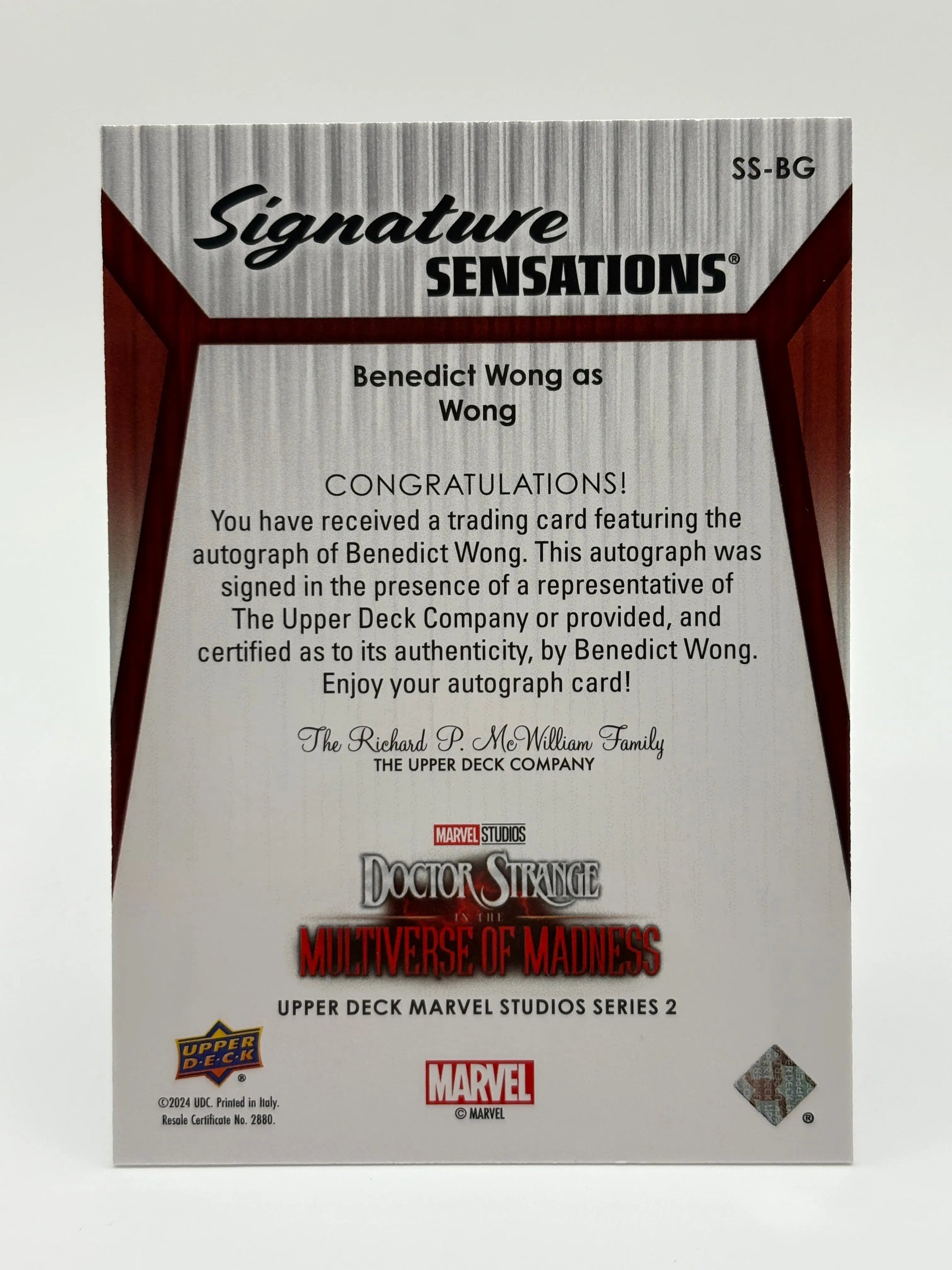 2024 Marvel Studios Series 2 Signature Sensations Benedict Wong as Wong Auto SS-BG (1) FRENLY BRICKS - Open 7 Days