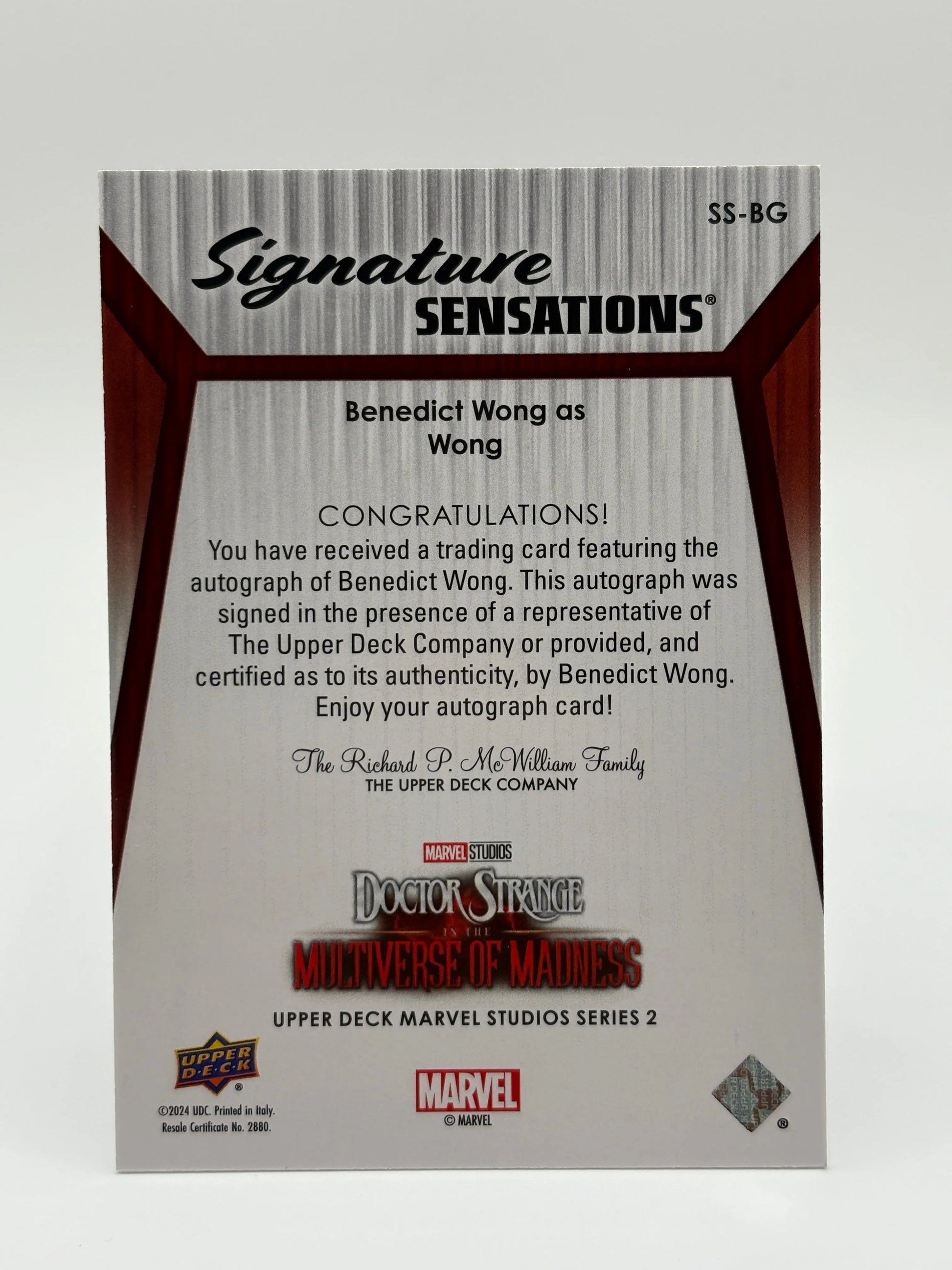 2024 Marvel Studios Series 2 Signature Sensations Benedict Wong as Wong Auto SS-BG (2) FRENLY BRICKS - Open 7 Days
