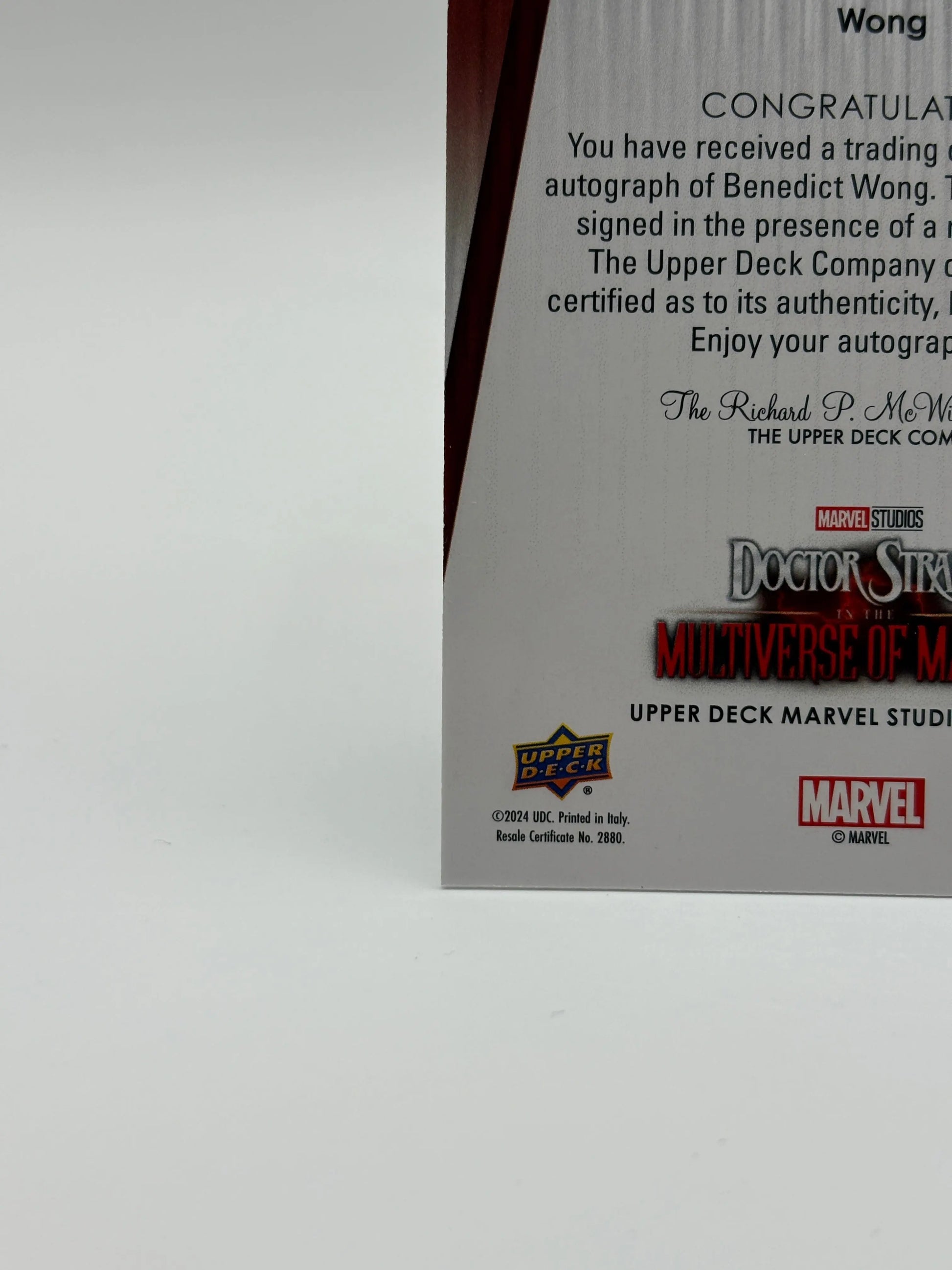 2024 Marvel Studios Series 2 Signature Sensations Benedict Wong as Wong Auto SS-BG (2) FRENLY BRICKS - Open 7 Days