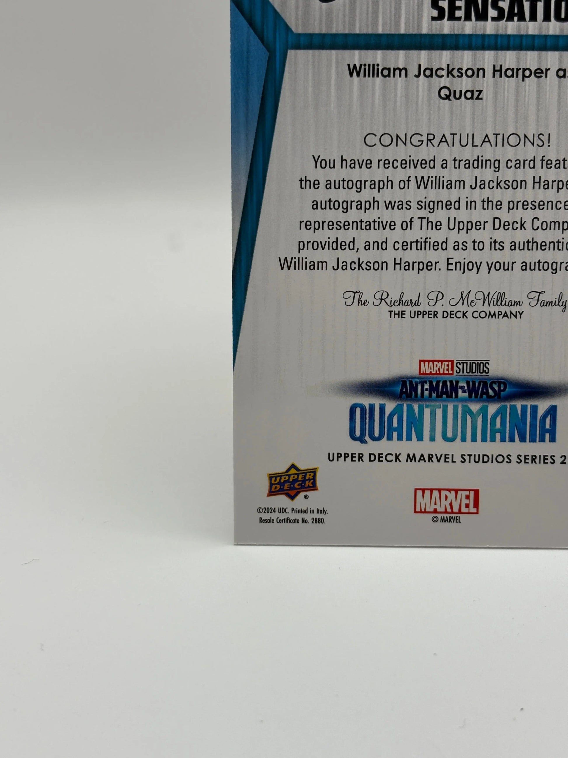 2024 UD Marvel Studios Series 2 Signature William Jackson Harper Quaz AUTO FRENLY BRICKS - Open 7 Days