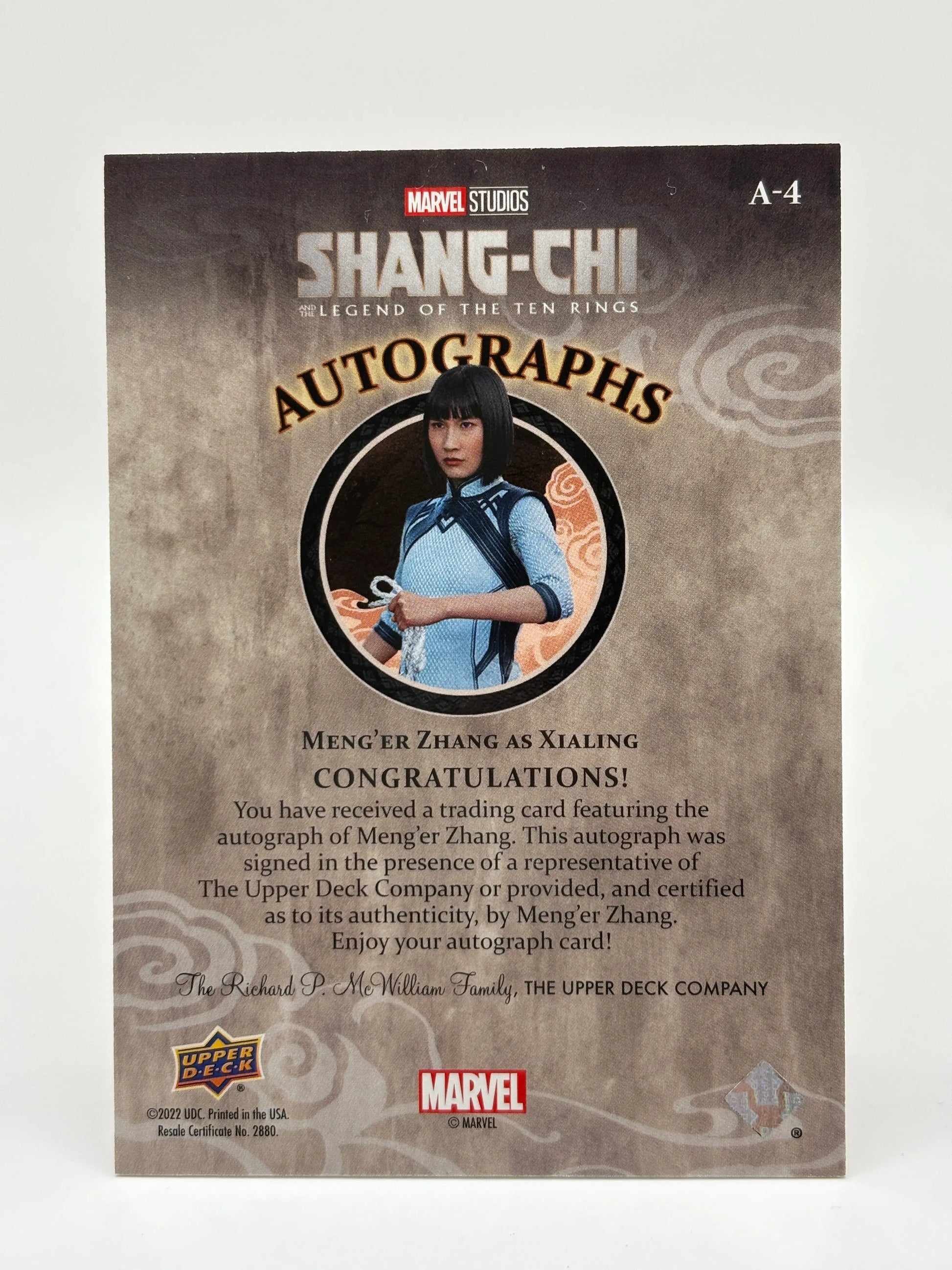 2023 Upper Deck Marvel Shang Chi Meng er Zhang as Xialing Autographed Card auto FRENLY BRICKS - Open 7 Days