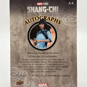 2023 Upper Deck Marvel Shang Chi Meng er Zhang as Xialing Autographed Card auto FRENLY BRICKS - Open 7 Days