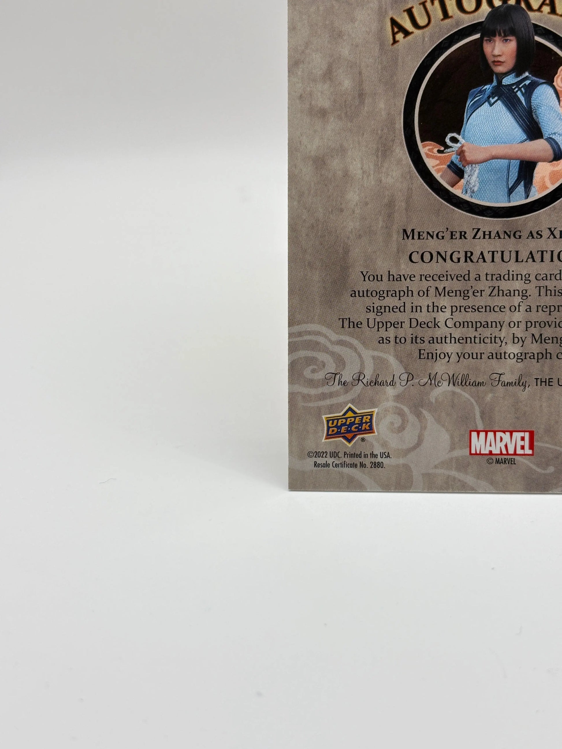 2023 Upper Deck Marvel Shang Chi Meng er Zhang as Xialing Autographed Card auto FRENLY BRICKS - Open 7 Days