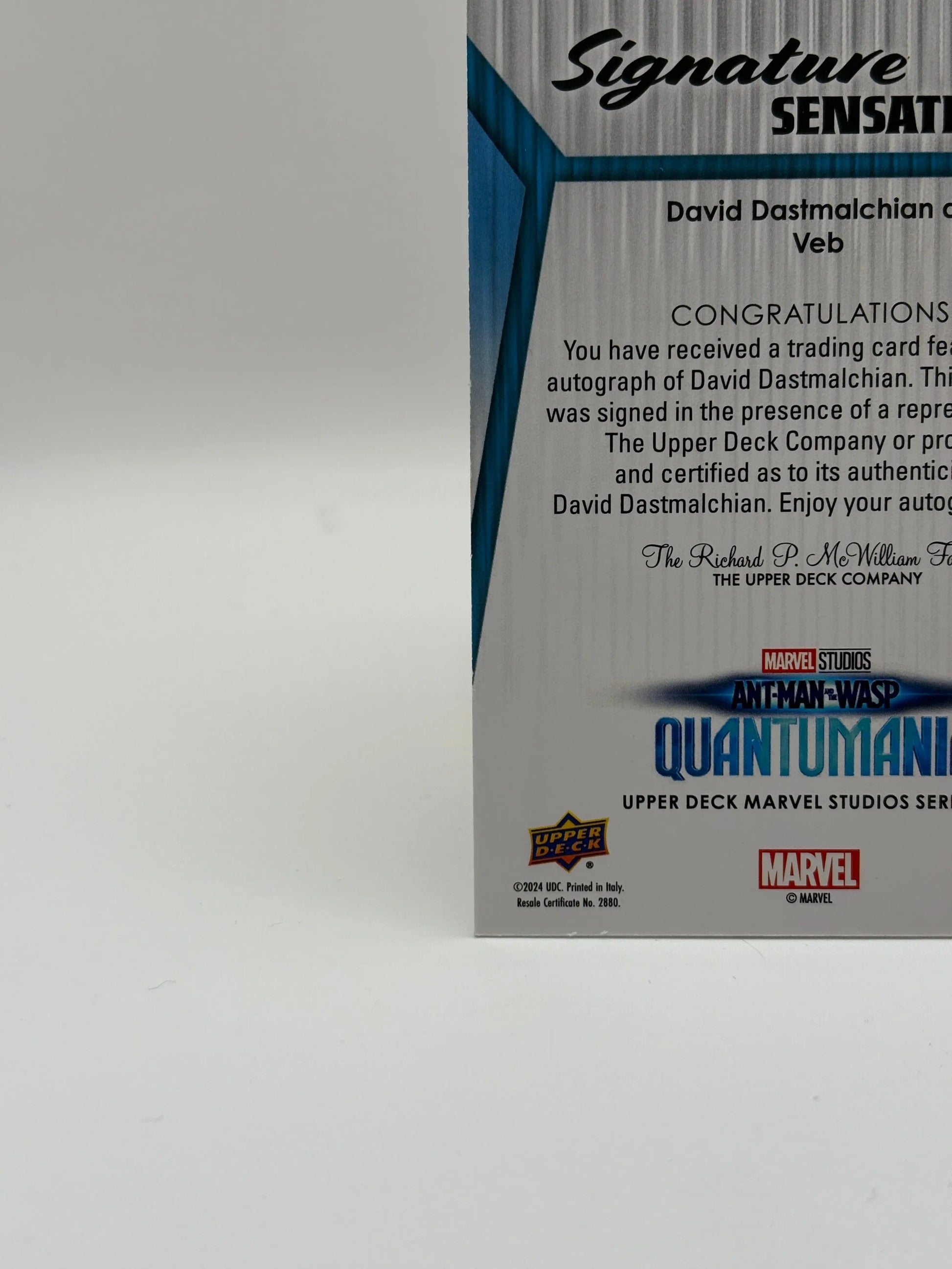 2024 Marvel Studios Cinematic autograph auto David Dastmalchian as VEB SS-AS FRENLY BRICKS - Open 7 Days