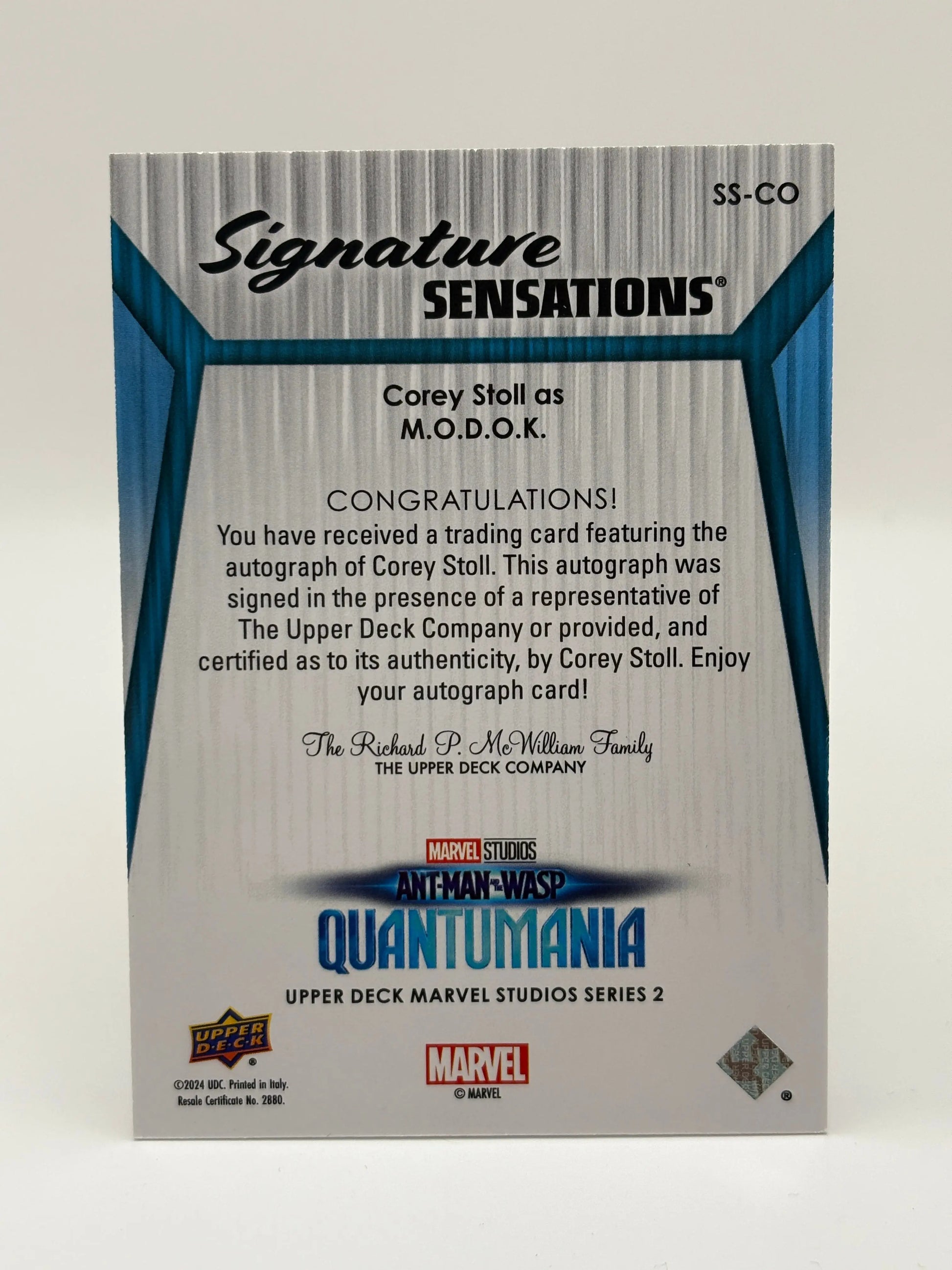 2024 UD Marvel Studios S2 Corey Stoll as MODOK Signature Sensations Auto #SSST FRENLY BRICKS - Open 7 Days