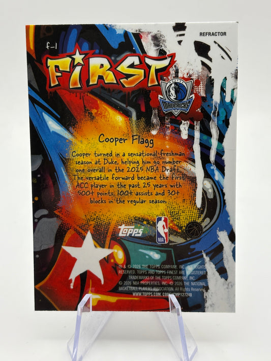 2025-26 Topps Finest Cooper Flagg Silver Refractor First RC Rookie #F-1 FRENLY BRICKS - Open 7 Days
