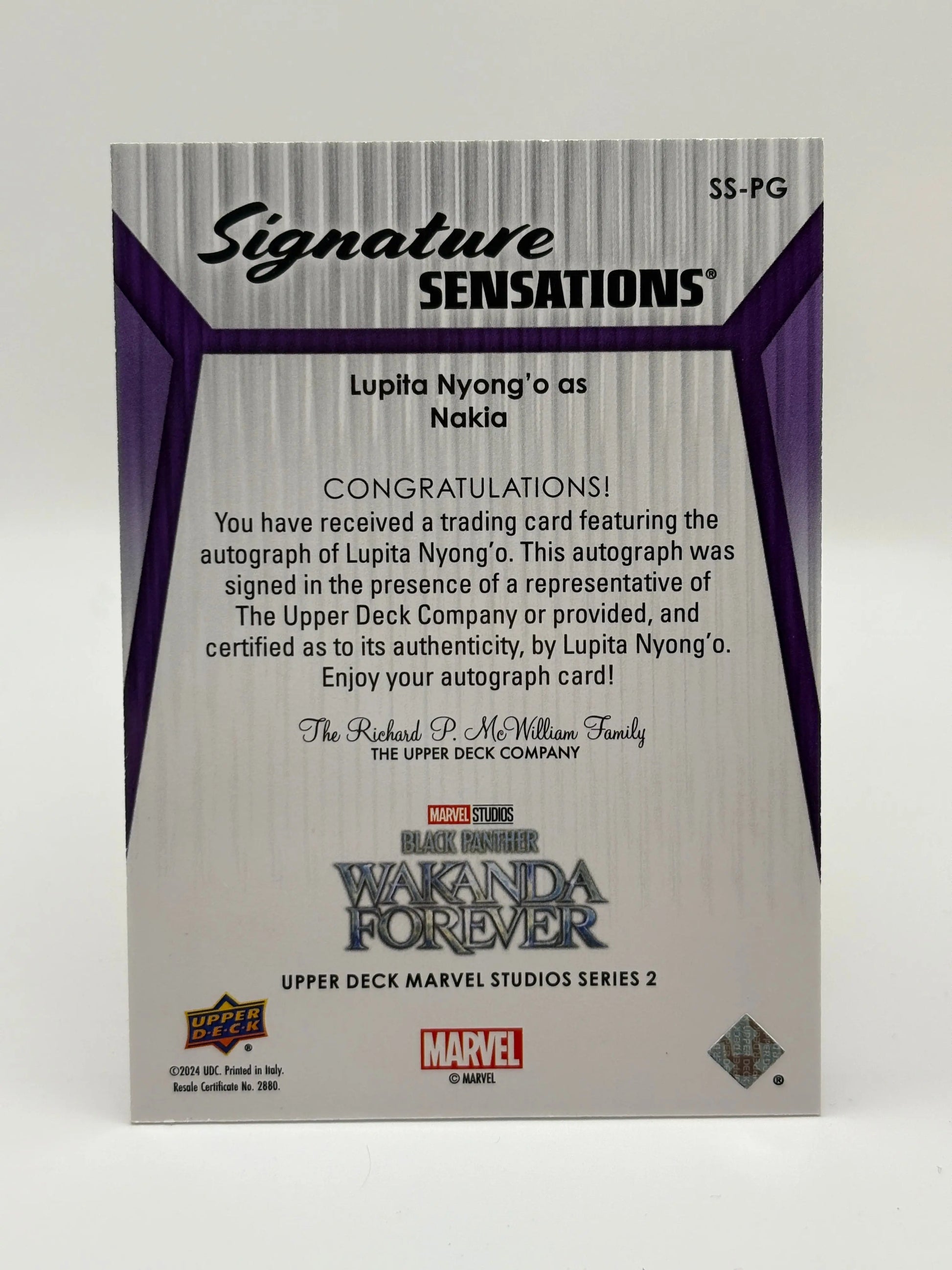 2024 UD Marvel Studios Series 2 Lupita Nyong'o Nakia Signature Sensations AUTO FRENLY BRICKS - Open 7 Days