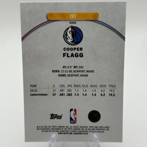 2025-26 Topps Finest - Rare Cooper Flagg #201 (RC) FRENLY BRICKS - Open 7 Days