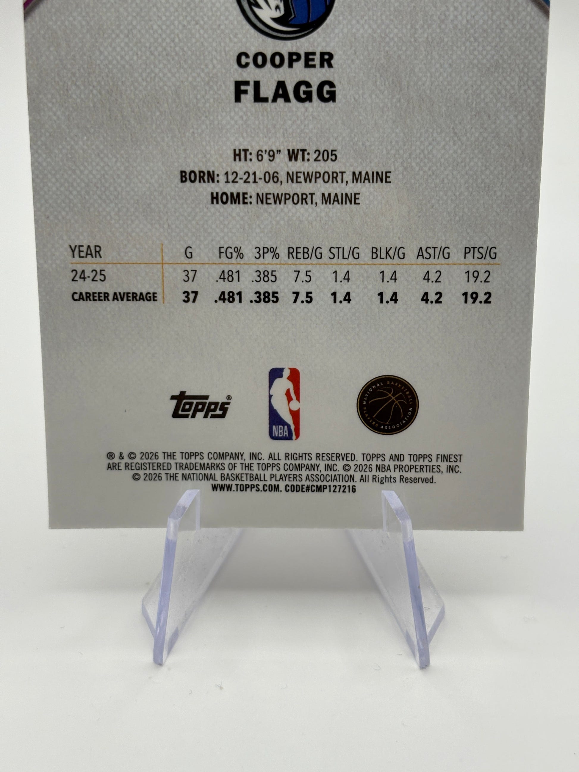 2025-26 Topps Finest - Rare Cooper Flagg #201 (RC) FRENLY BRICKS - Open 7 Days image 4
