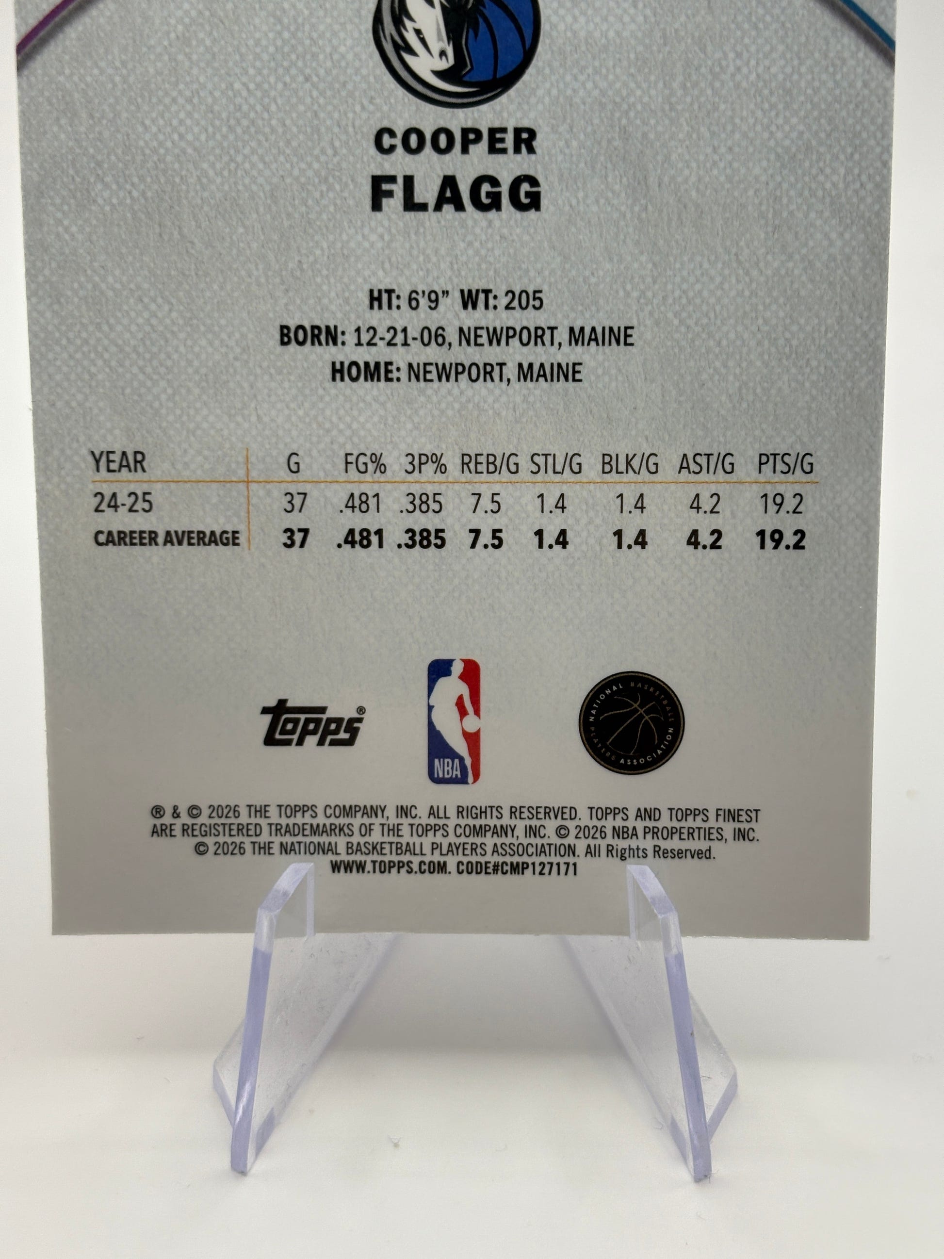 2025-26 Topps Finest Basketball COOPER FLAGG Dallas Mavericks Common Rookie #1 FRENLY BRICKS - Open 7 Days image 4