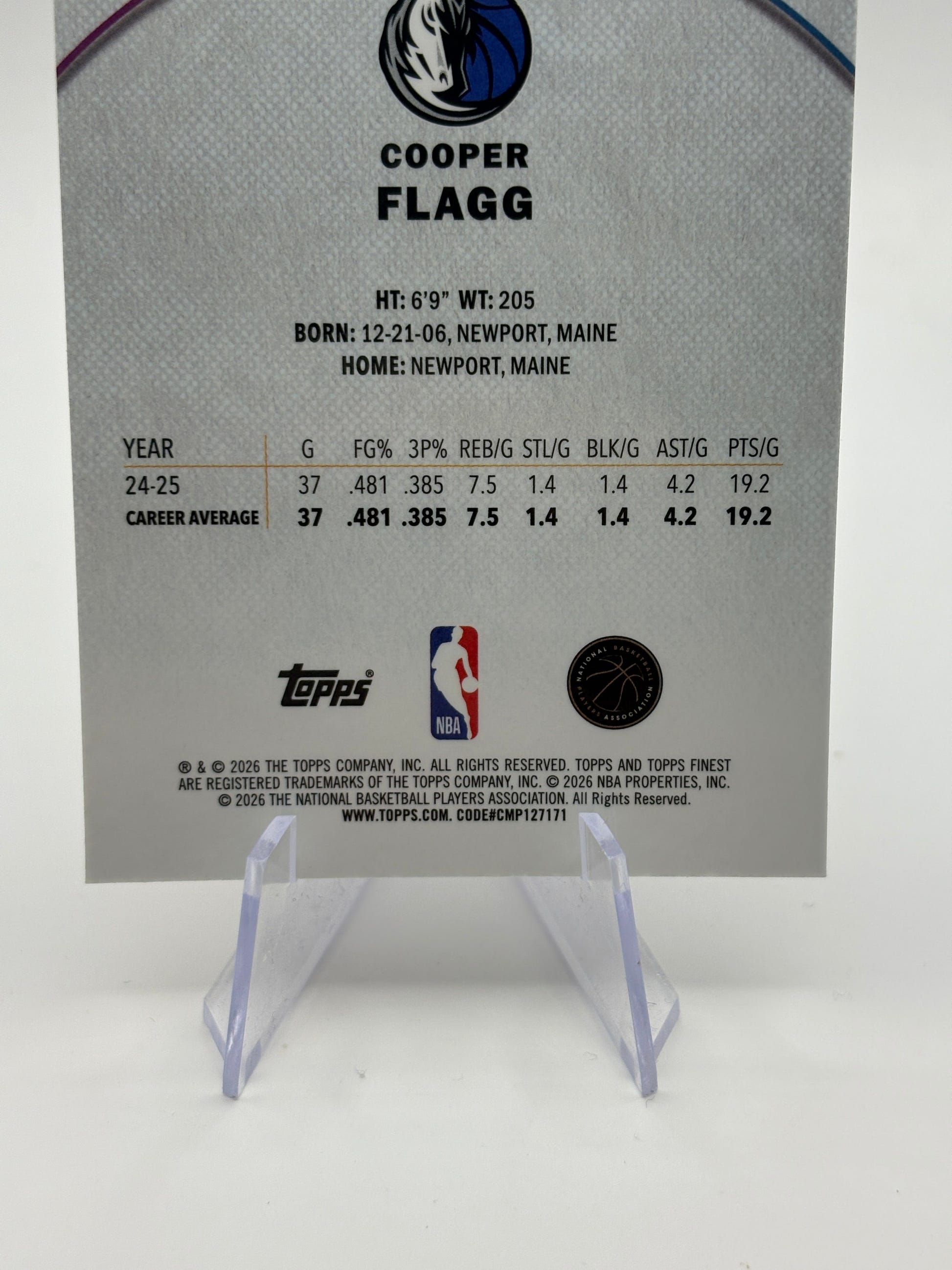 2025-26 Topps Finest Cooper Flagg #1 RC Rookie Common Oil Spill Refractor FRENLY BRICKS - Open 7 Days image 4