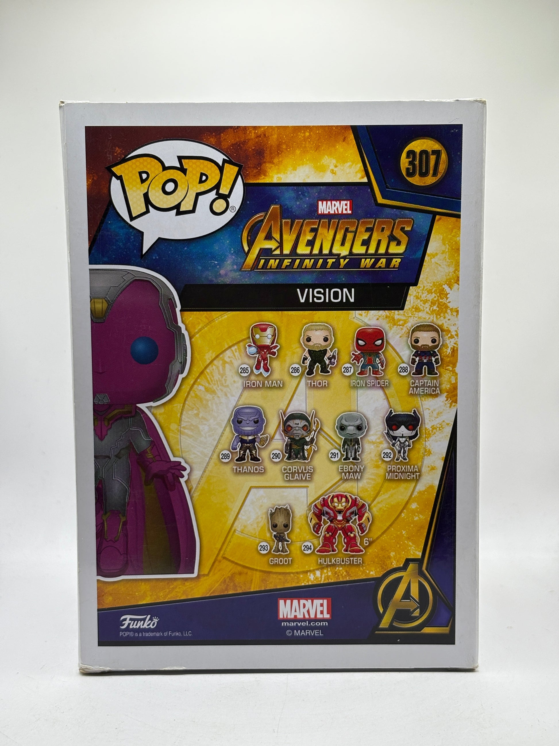 Funko POP! Marvel Avengers Infinity War #307 Vision Vinyl Bobble-head FRENLY BRICKS - Open 7 Days