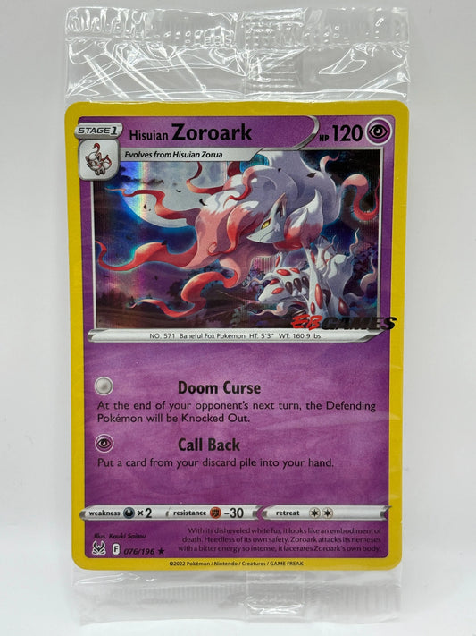 Hisuian Zoroark 076/196 EB Games Stamped Exclusive Promo SEALED (2) FRENLY BRICKS - Open 7 Days