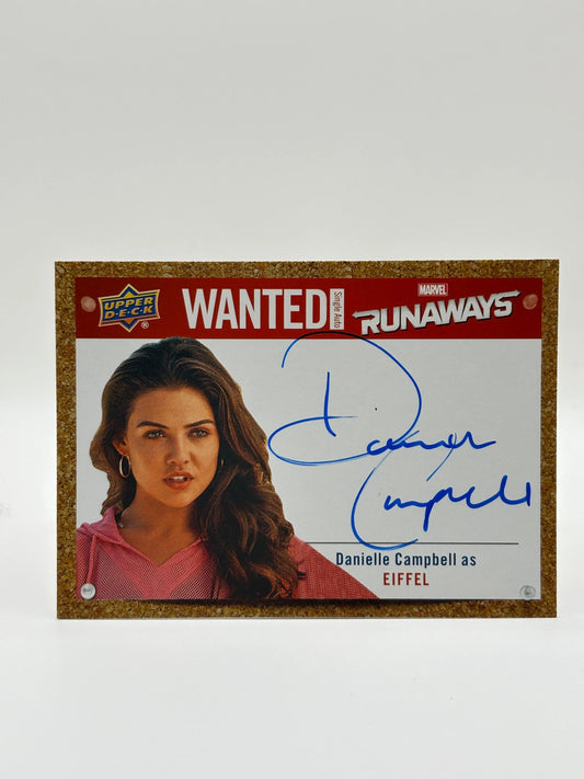 2020 Upper Deck Marvel Runaways Wanted Danielle Campbell as Eiffel Auto FRENLY BRICKS - Open 7 Days