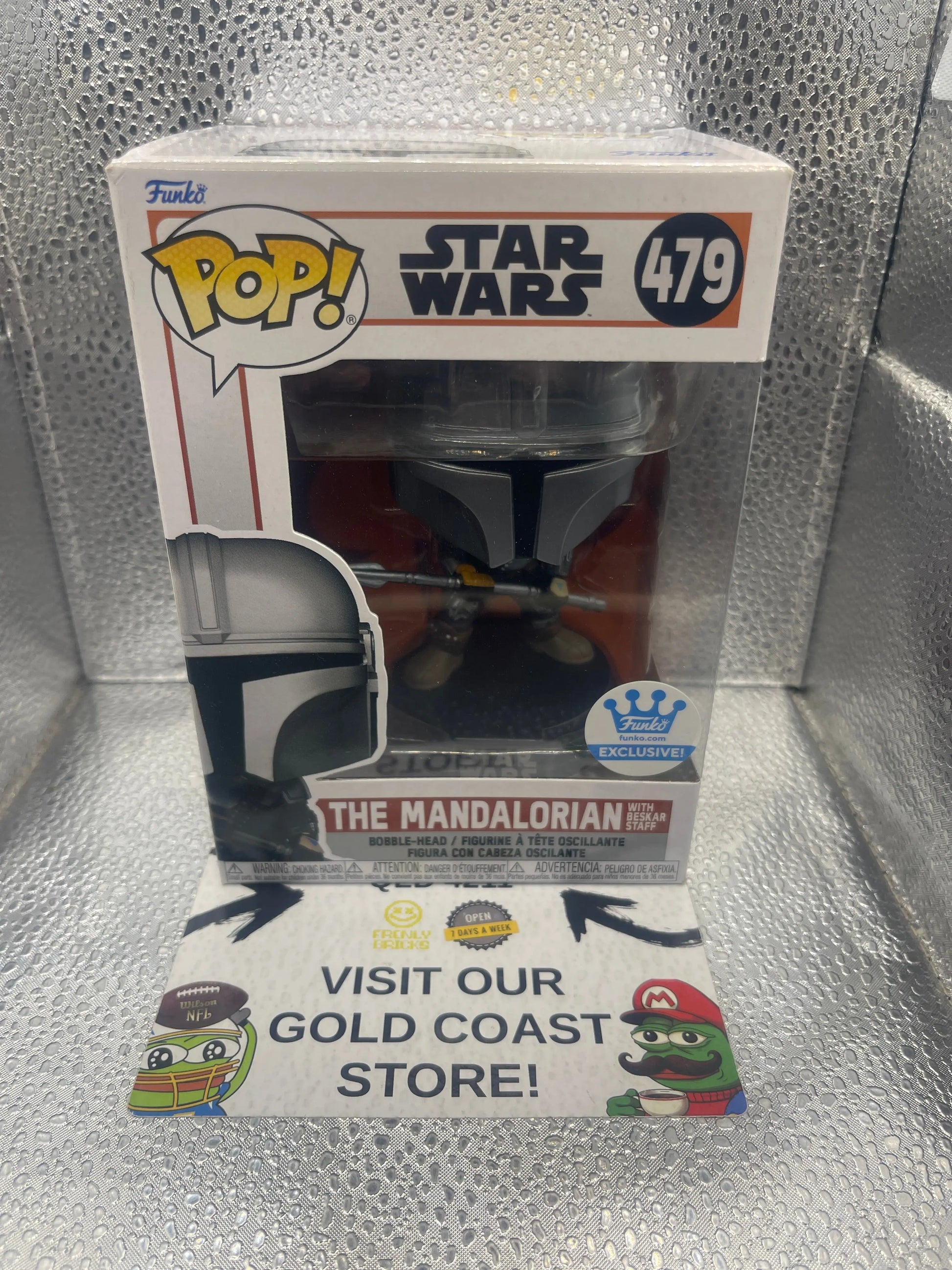 Funko Pop Star Wars The Mandalorian #479 With Beskar Staff Funko Exclusive FRENLY BRICKS - Open 7 Days