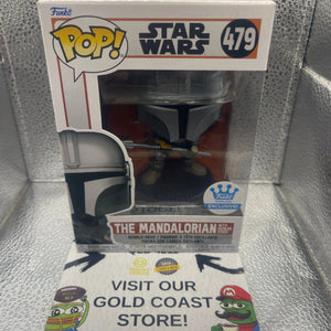 Funko Pop Star Wars The Mandalorian #479 With Beskar Staff Funko Exclusive FRENLY BRICKS - Open 7 Days