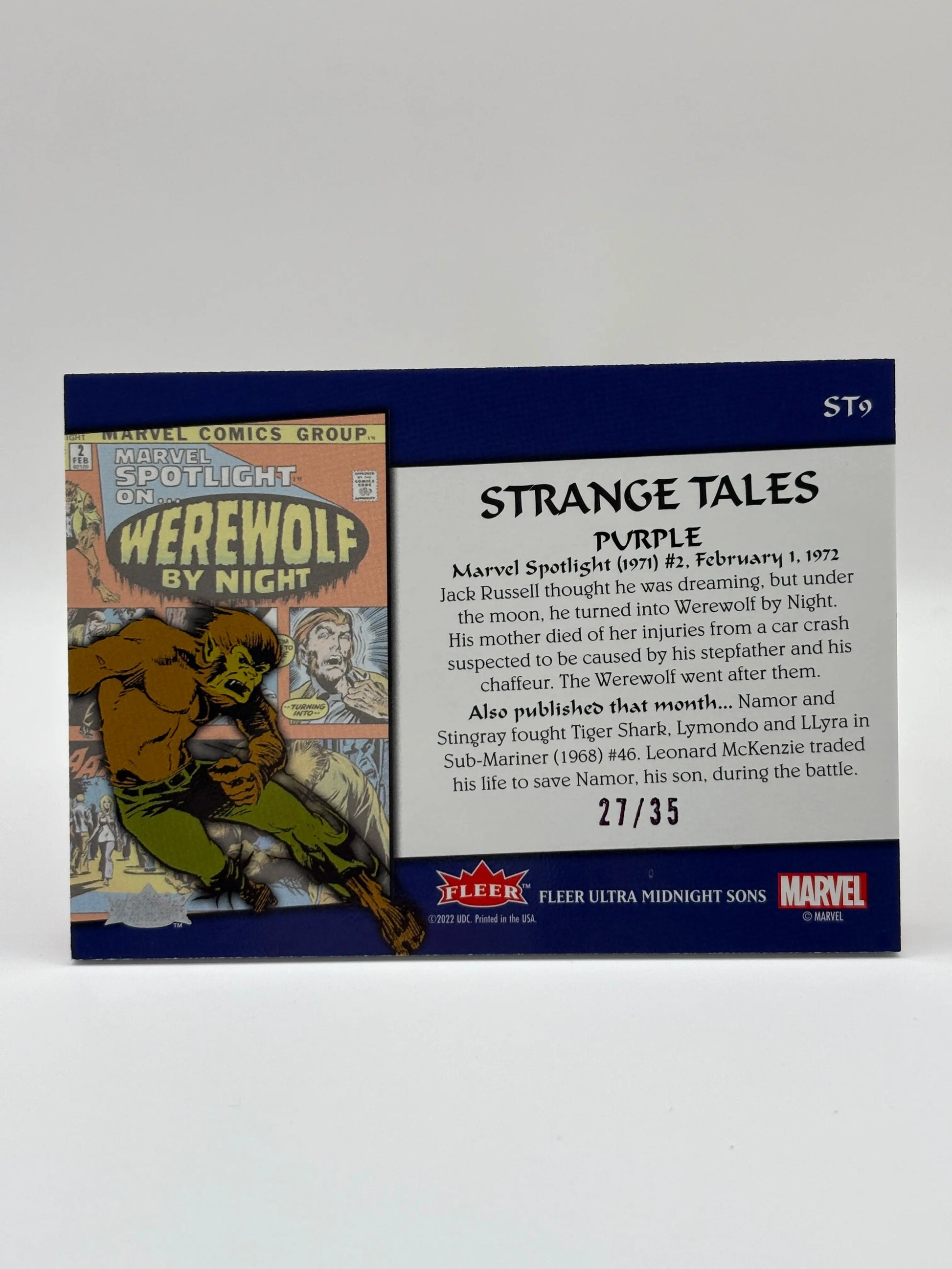 2023 Fleer Ultra Midnight Sons Strange Tales Purple /35 Werewolf by Night FRENLY BRICKS - Open 7 Days