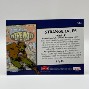 2023 Fleer Ultra Midnight Sons Strange Tales Purple /35 Werewolf by Night FRENLY BRICKS - Open 7 Days