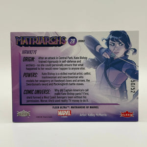 Hawkeye #29 38/52  2024 Fleer Ultra Matriarchs of Marvel Orange /52 FRENLY BRICKS - Open 7 Days