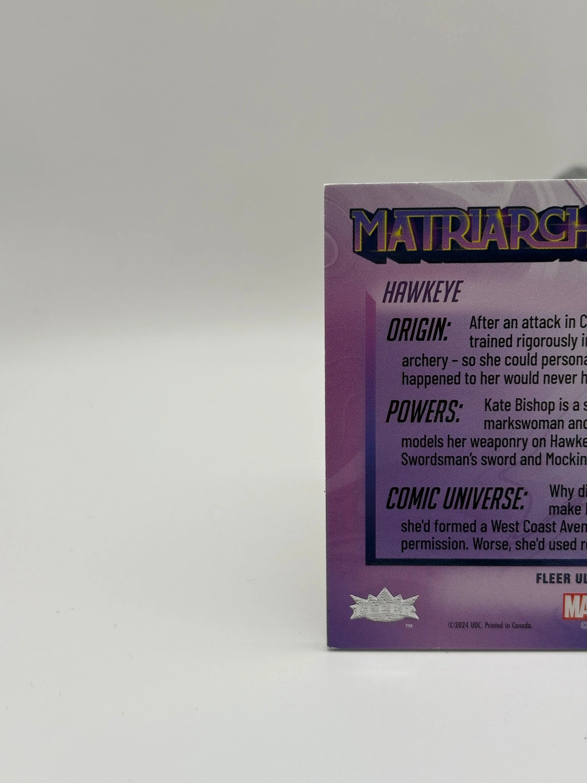 Hawkeye #29 38/52  2024 Fleer Ultra Matriarchs of Marvel Orange /52 FRENLY BRICKS - Open 7 Days