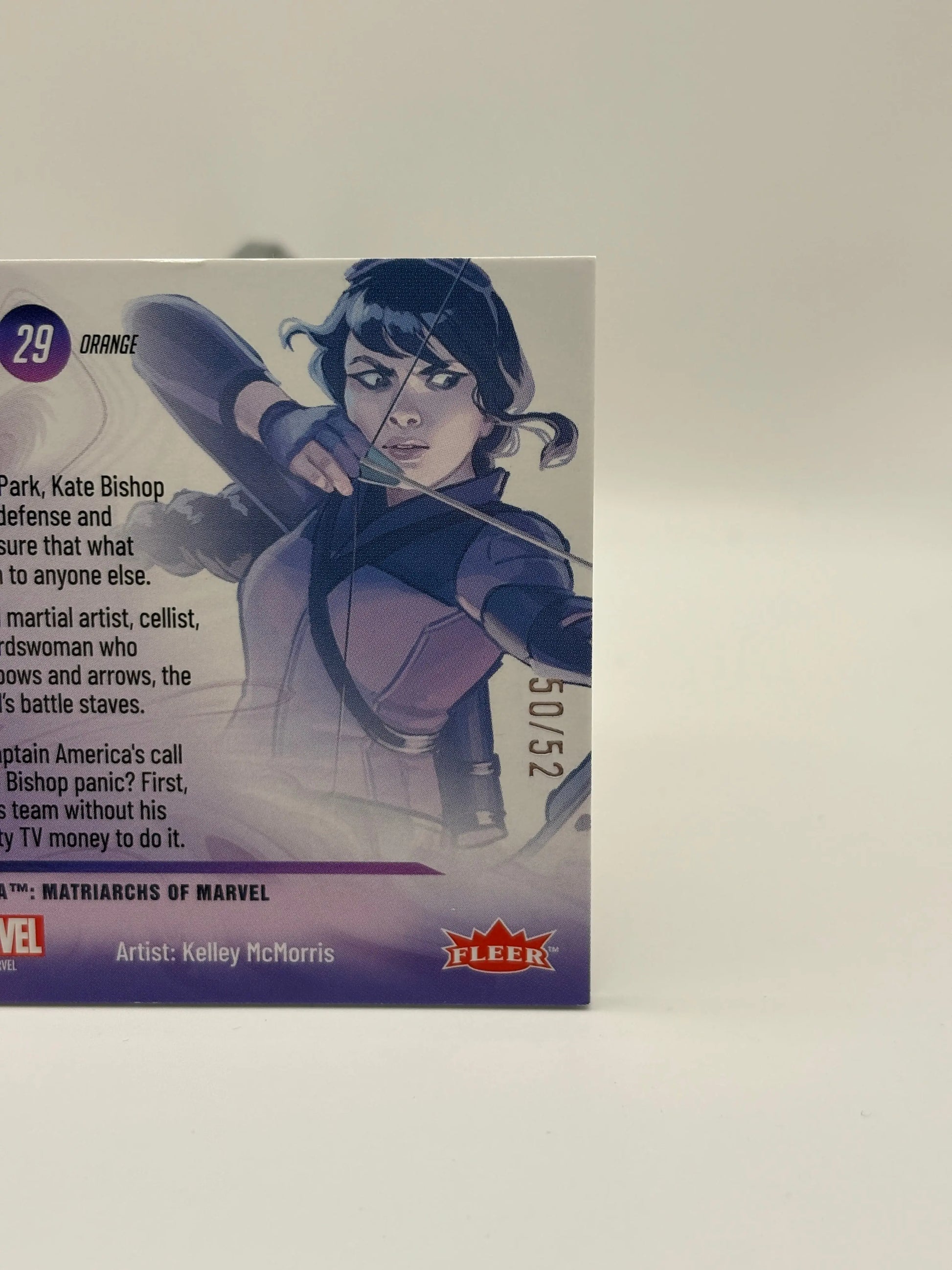 Hawkeye #29 38/52  2024 Fleer Ultra Matriarchs of Marvel Orange /52 FRENLY BRICKS - Open 7 Days