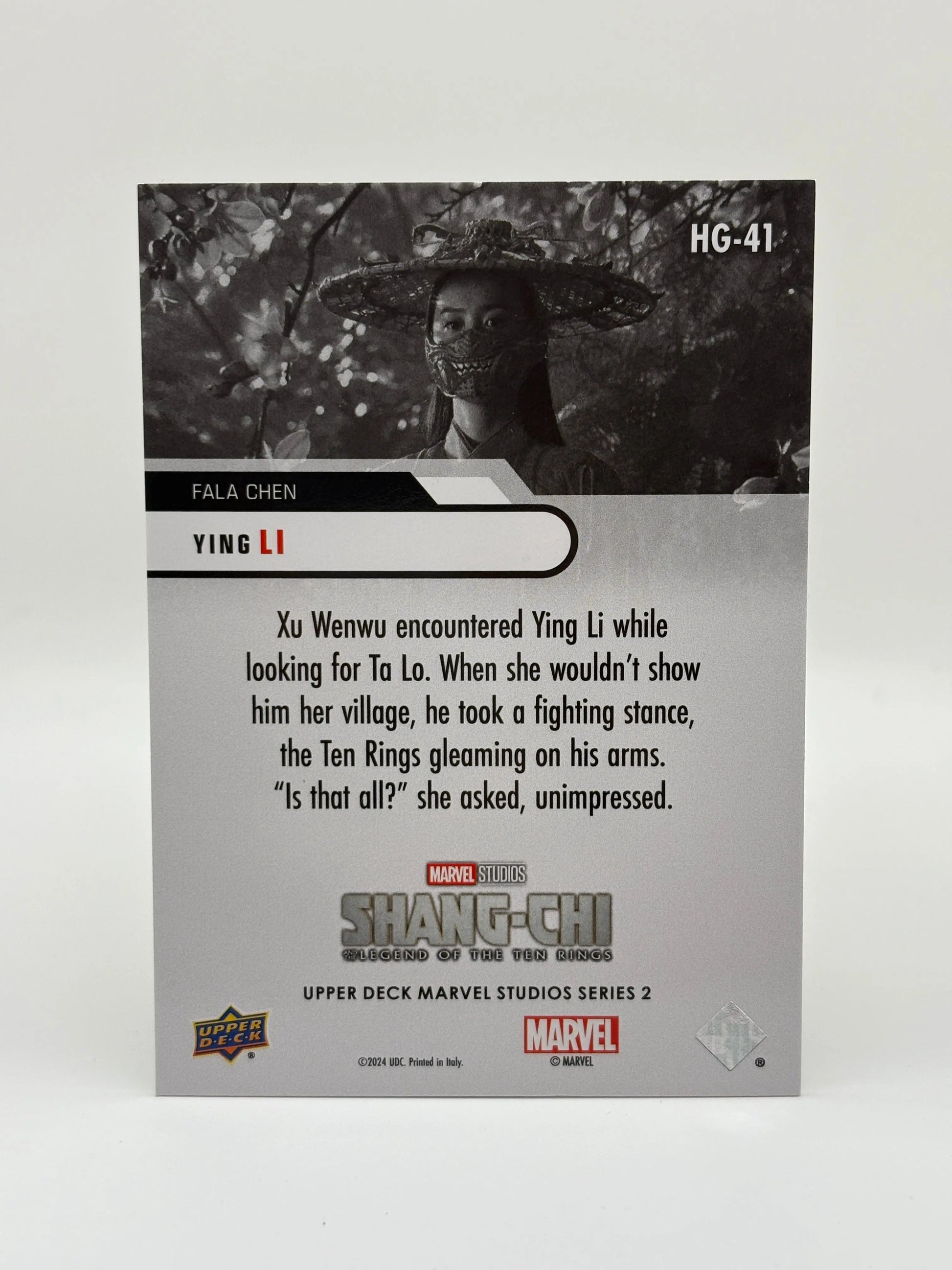 Upper Deck Marvel Studios Series 2 HOLOGrFx FALA CHEN as YING LI GREEN /10 FRENLY BRICKS - Open 7 Days