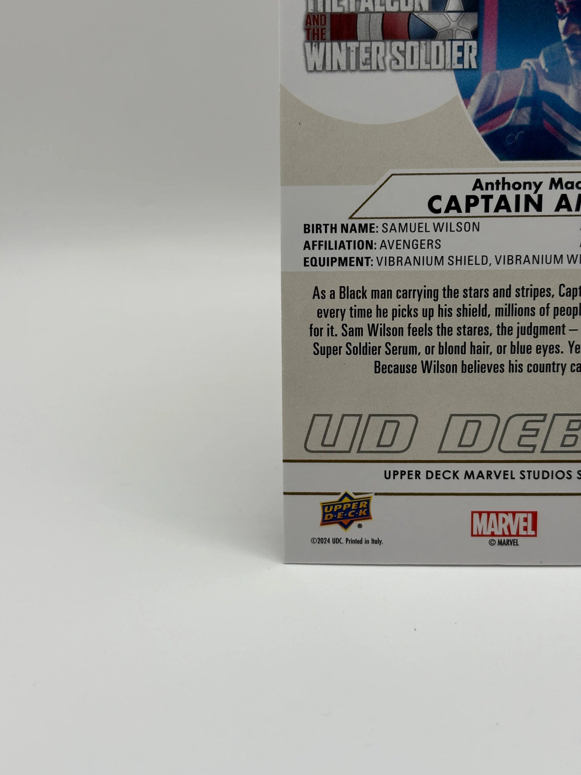 2024 UD Marvel Studios Series 1 Anthony Mackie as Captain America /10 FRENLY BRICKS - Open 7 Days