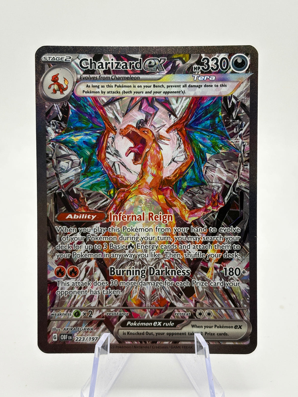 Pokemon TCG Obsidian Flames - Charizard EX 223/197 Special Illustration Rare LP FRENLY BRICKS - Open 7 Days image 1