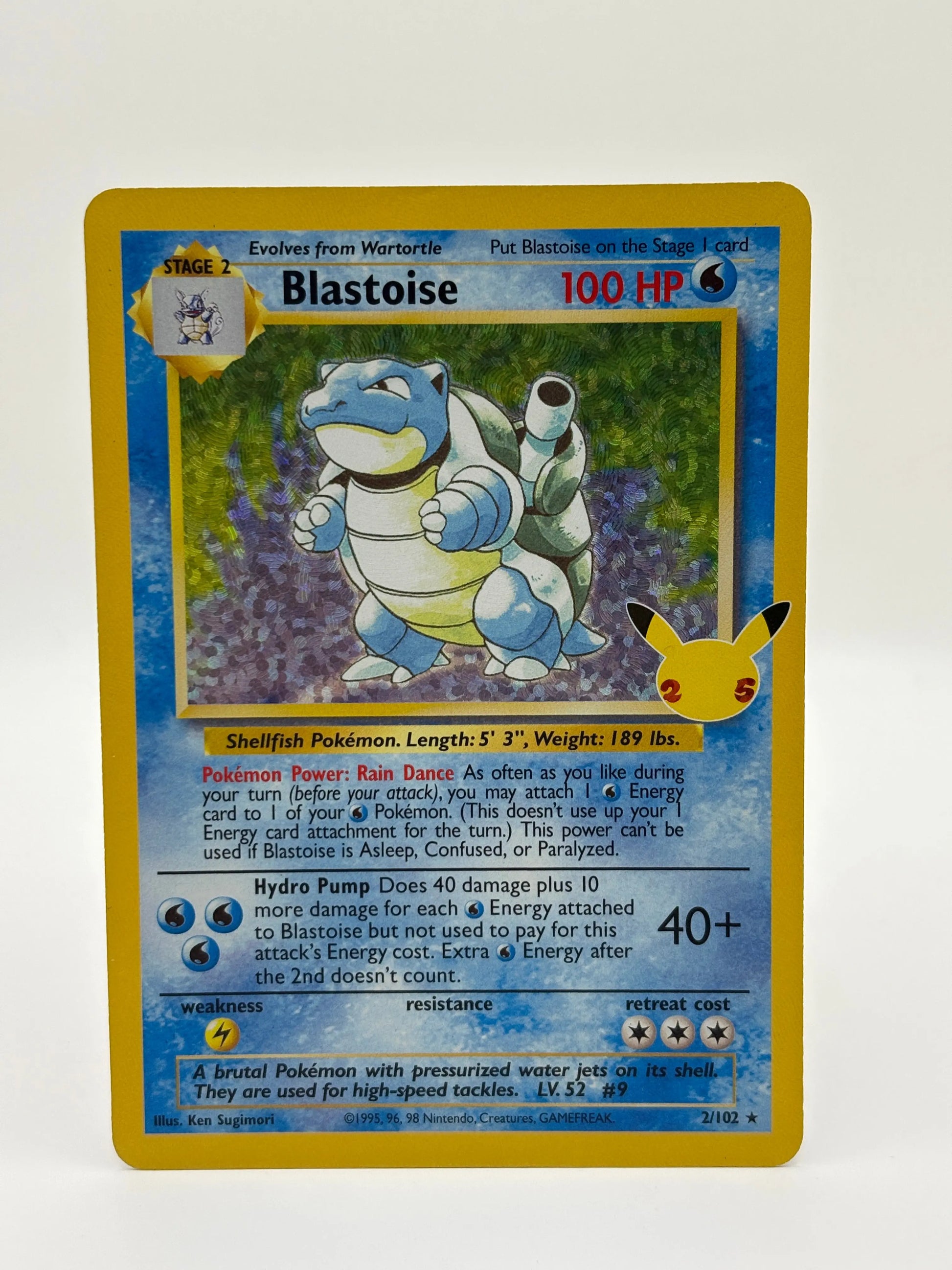 Blastoise 2/102 - Pokemon Celebrations 25th Anniversary - Holo Rare NM FRENLY BRICKS - Open 7 Days