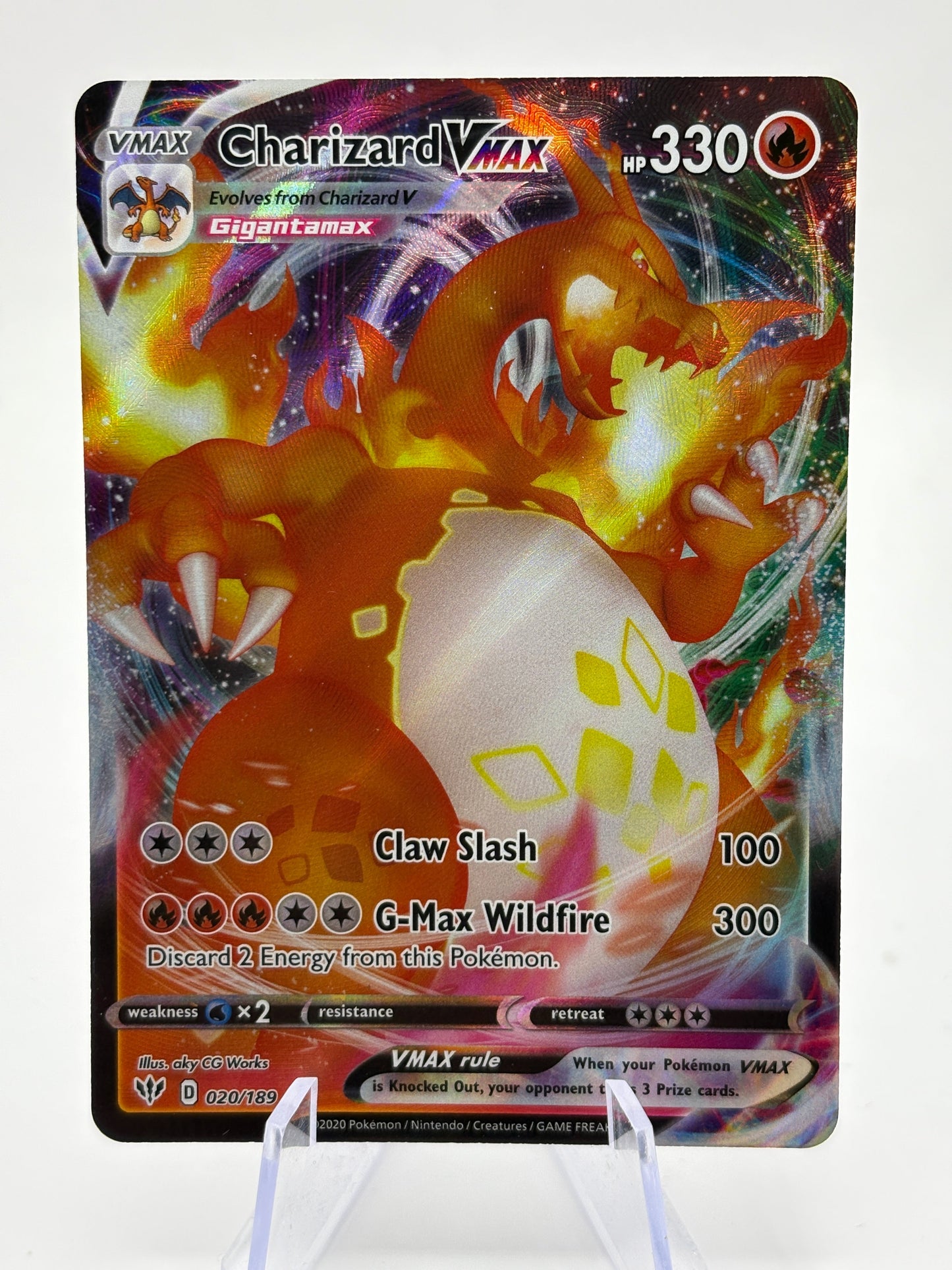 Pokemon TCG Darkness Ablaze - Charizard VMAX 020/189 Full Art LP FRENLY BRICKS - Open 7 Days