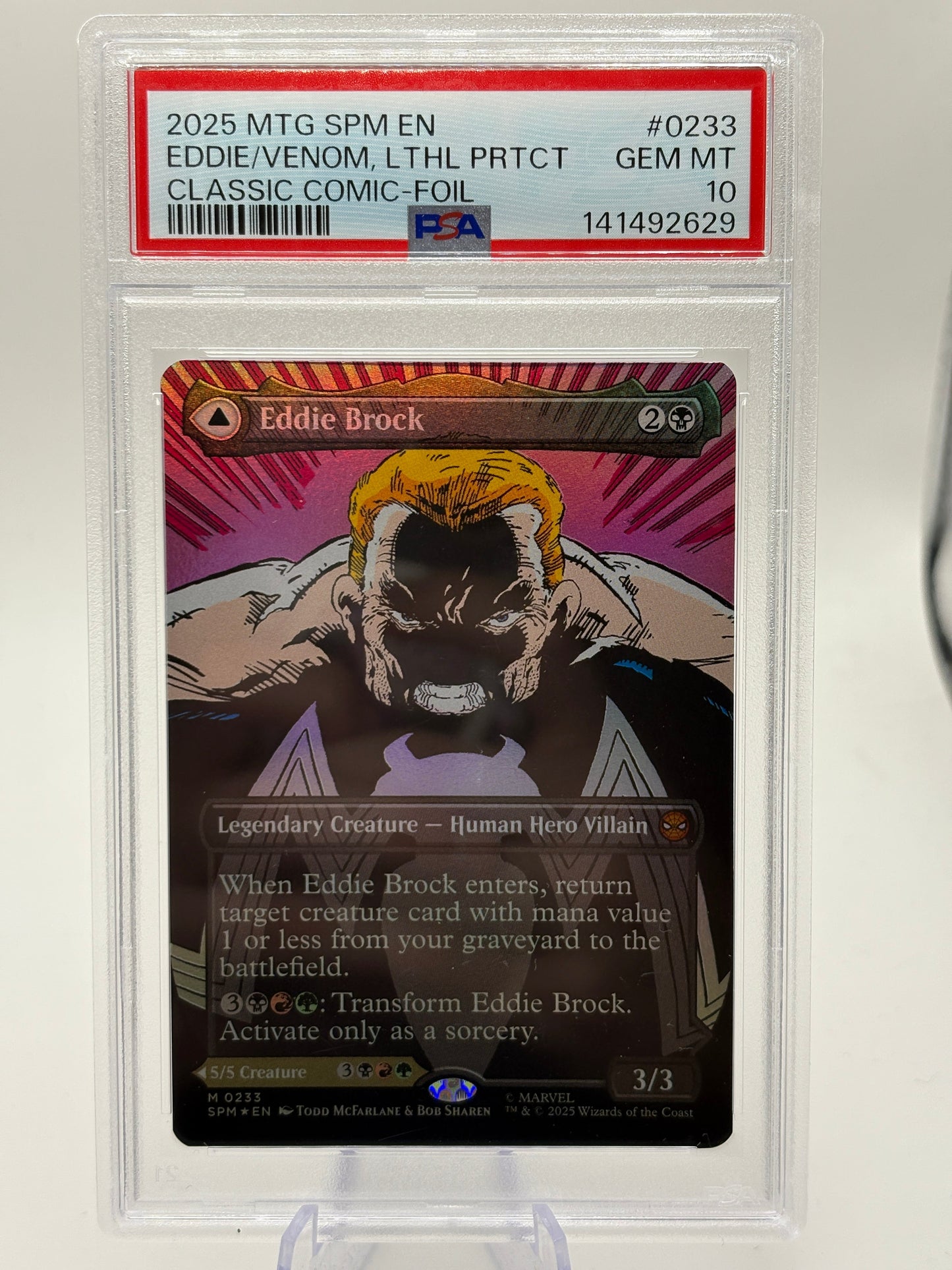 2025 MTG MARVEL'S SPIDER-MAN #0233 EDDIE BROCK/VENOM, LETHAL PROTECTOR PSA 10 FRENLY BRICKS - Open 7 Days